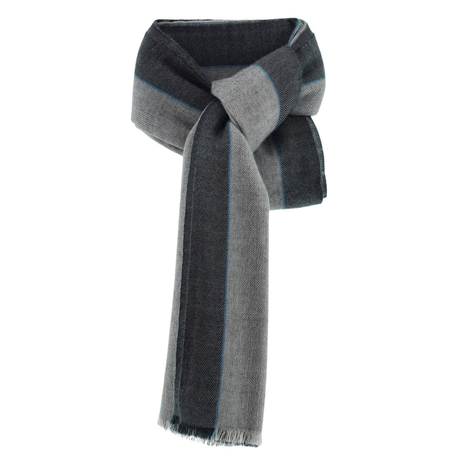 Men’s Black / Grey / Blue Graphite Sky Cashmere Scarf In Grey, Black And Blue - Unisex Scarves by Franci