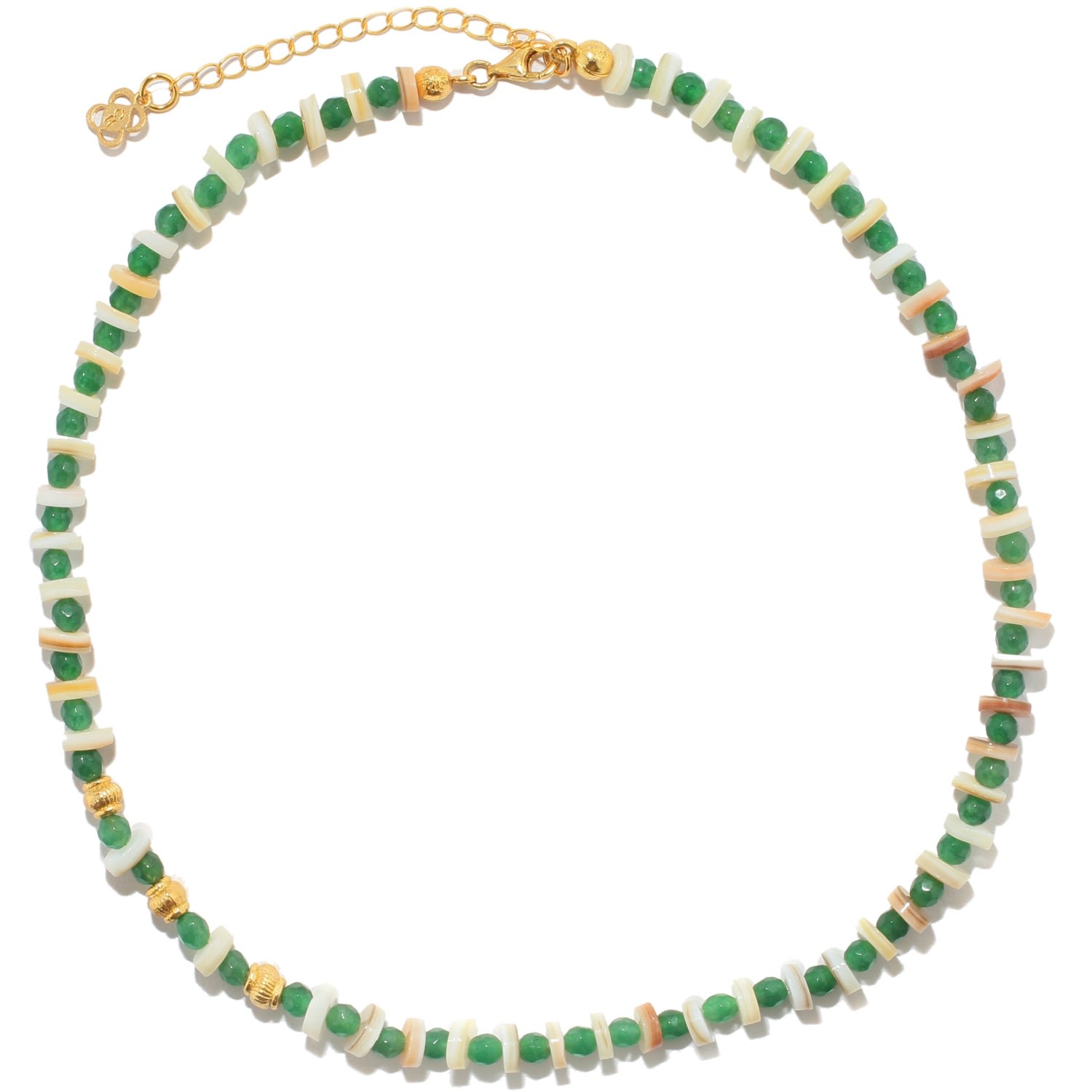 Women’s Green / White Lois Green Jade Beaded Necklace Ottoman Hands