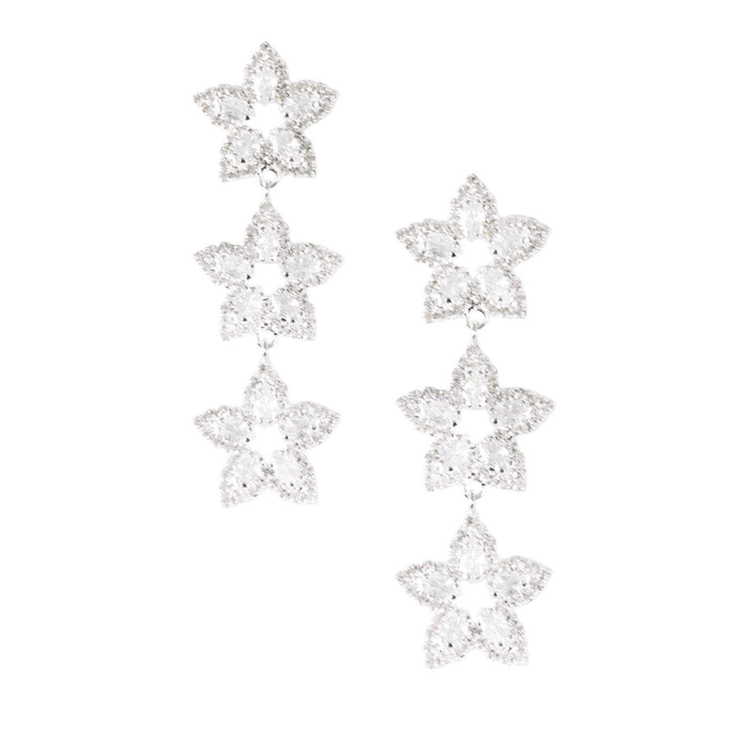 Women’s White Luna Crystal Star Earring The Gala