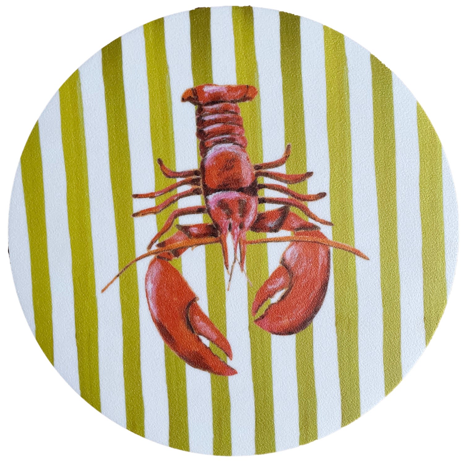 Yellow / Orange Placemats Round Stripes Yellow Lobster Set Of Two Catchii