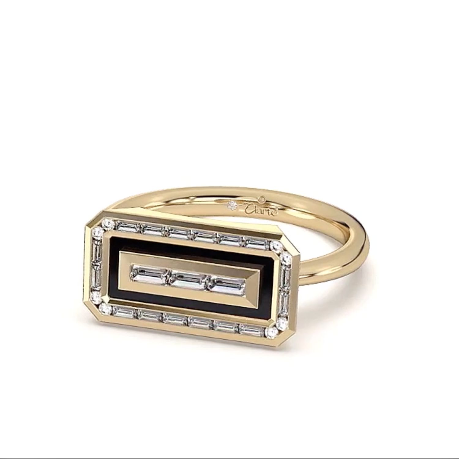 Women’s Gold / Black Black Tie Emerald Cut Ring ClartÃ¨