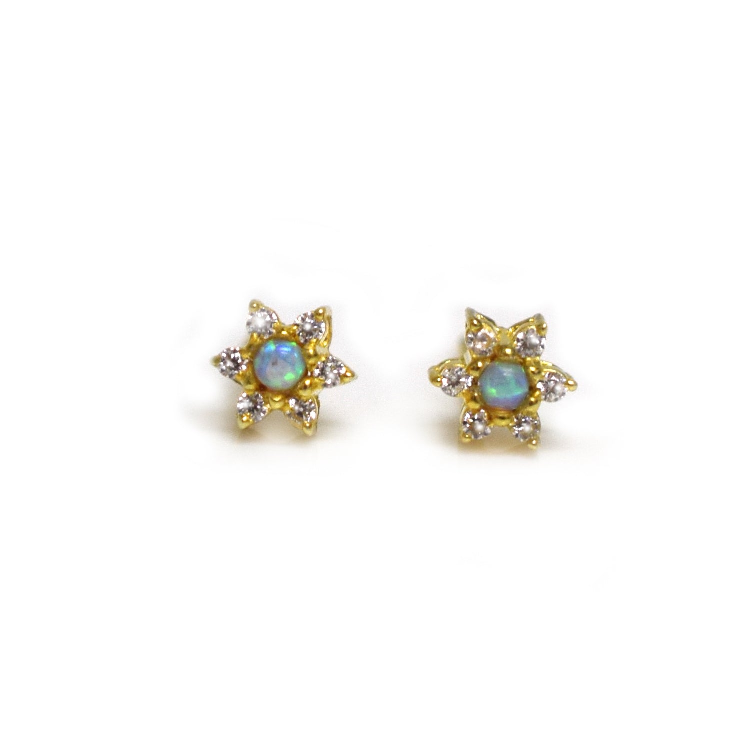 Women’s Blue Opal & Diamond Daisy Studs La Kaiser