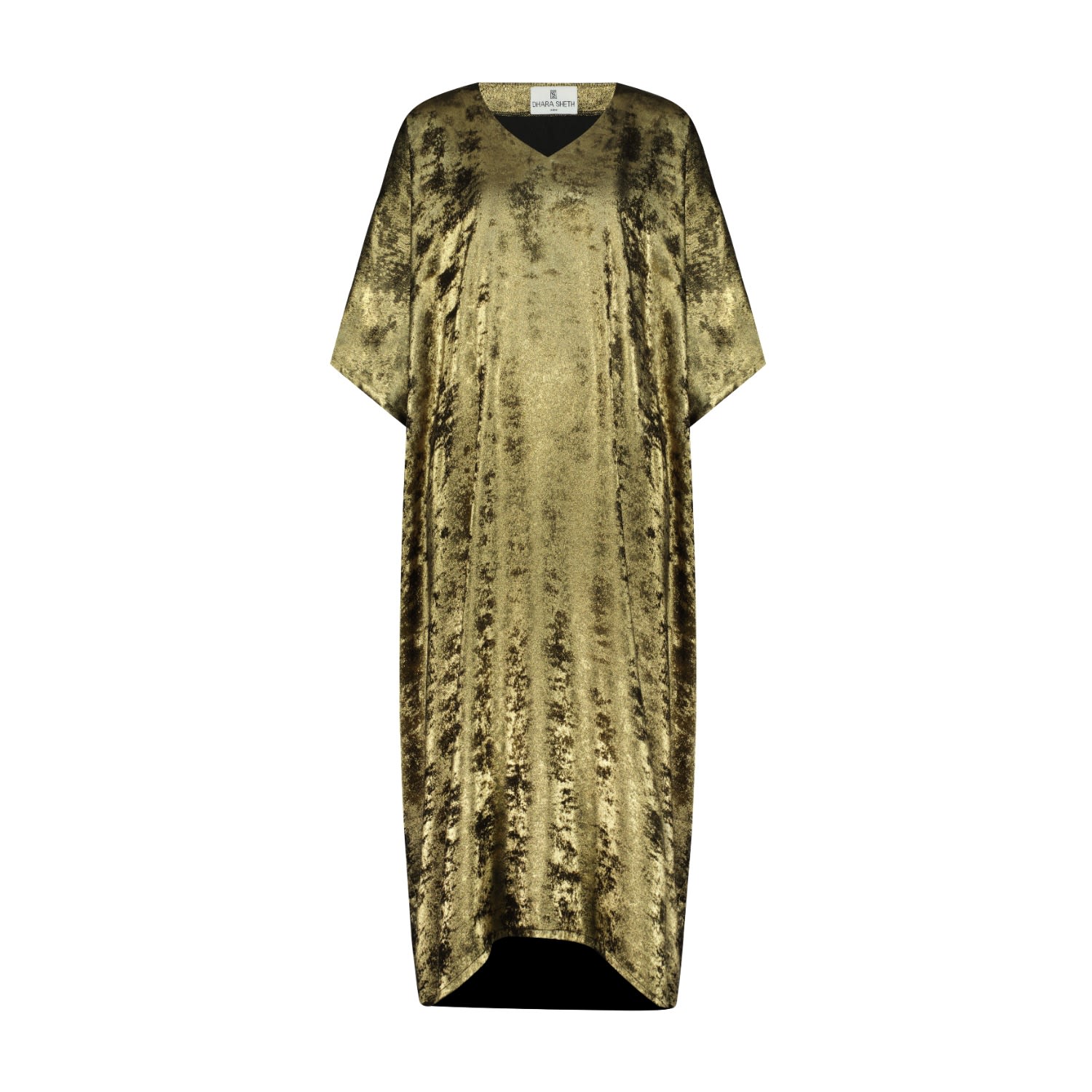 Women’s Gold Bling Long Kaftan Dress Extra Small Dhara Sheth Dubai