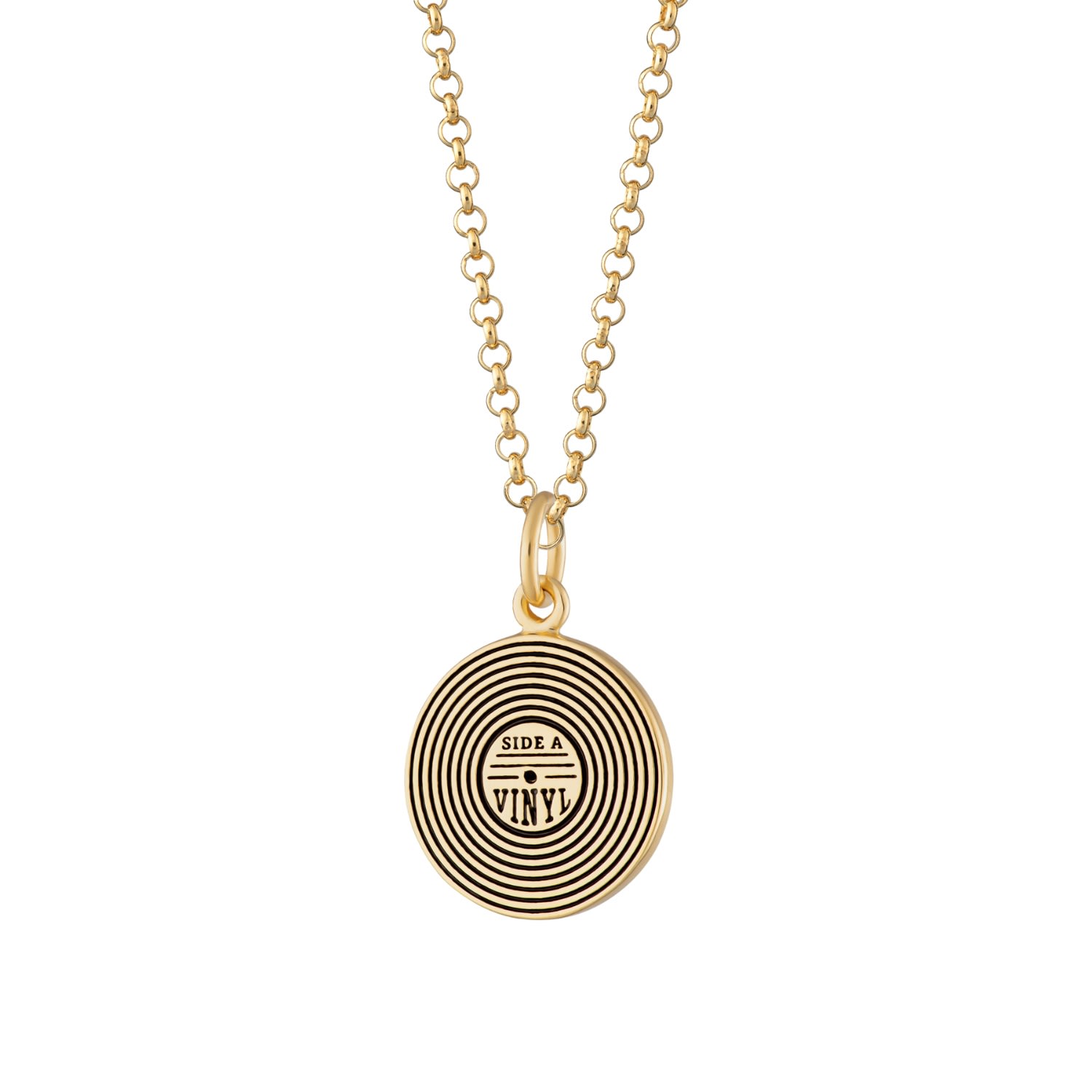 Women’s Gold Plated Vinyl Record Necklace Lily Charmed