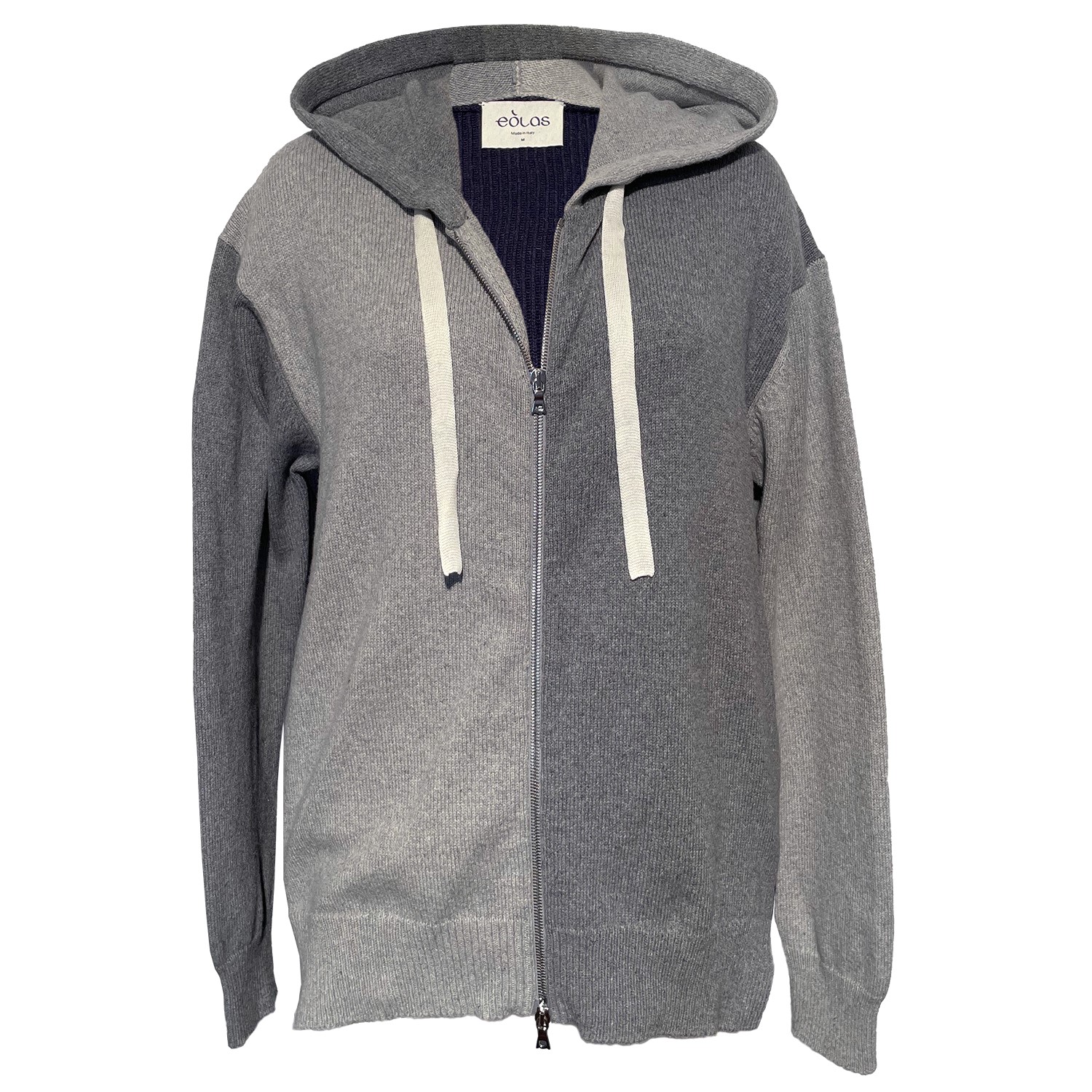 Women’s Grey Harry Heather Gray Zip Hoodie In Organic Cotton & Recycled Cashmere Large Eolas