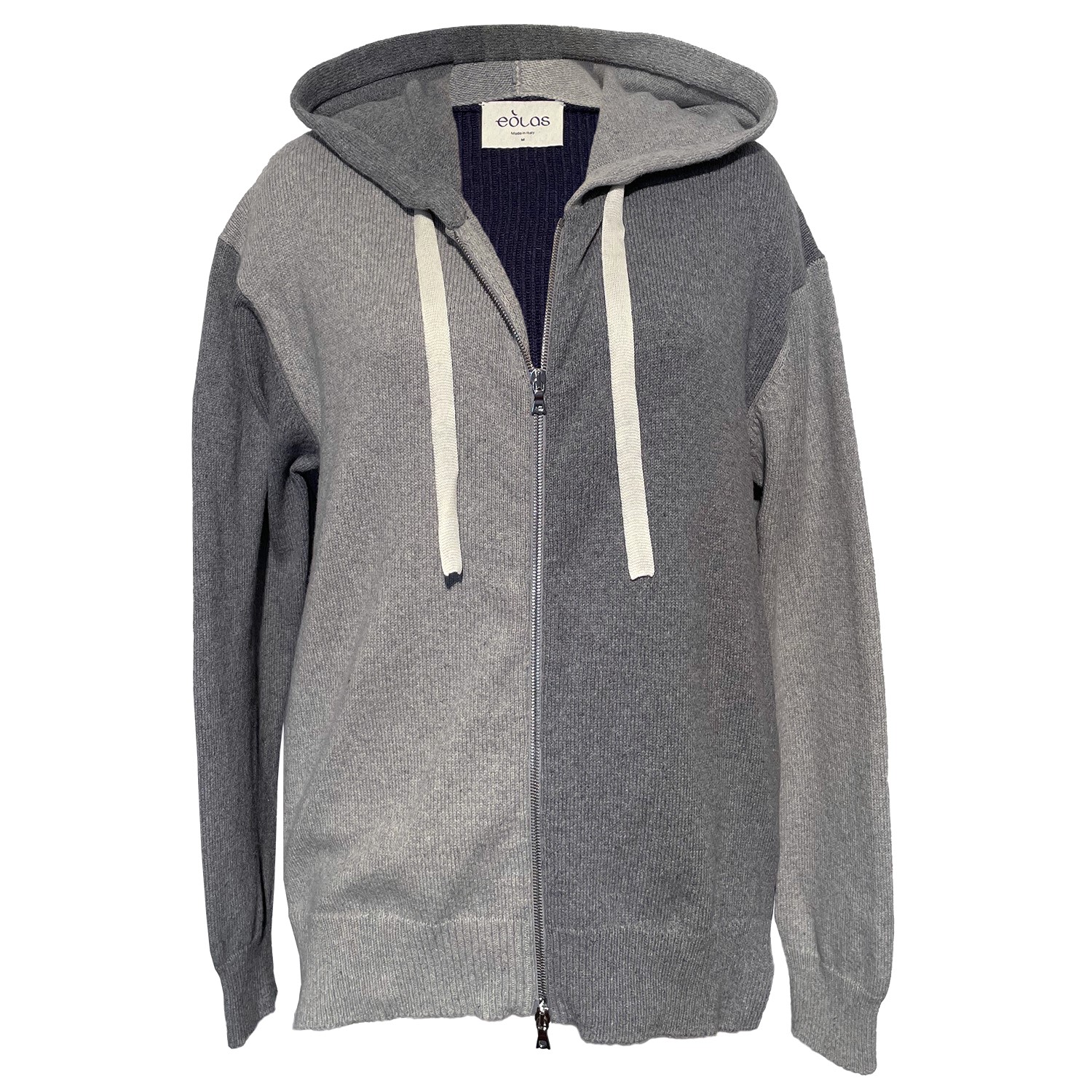 Women’s Grey Harry Heather Gray Zip Hoodie In Organic Cotton & Recycled Cashmere Medium Eolas