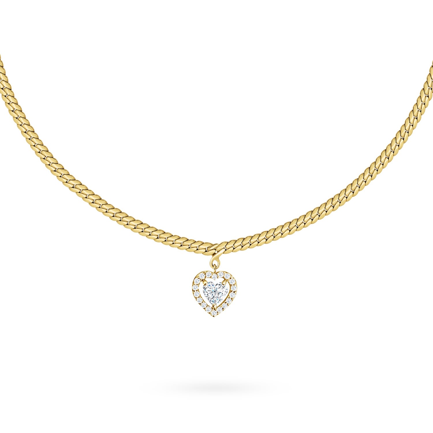 Women’s Choker Pure Heart 18K Yellow Gold & Diamonds Aquae Jewels