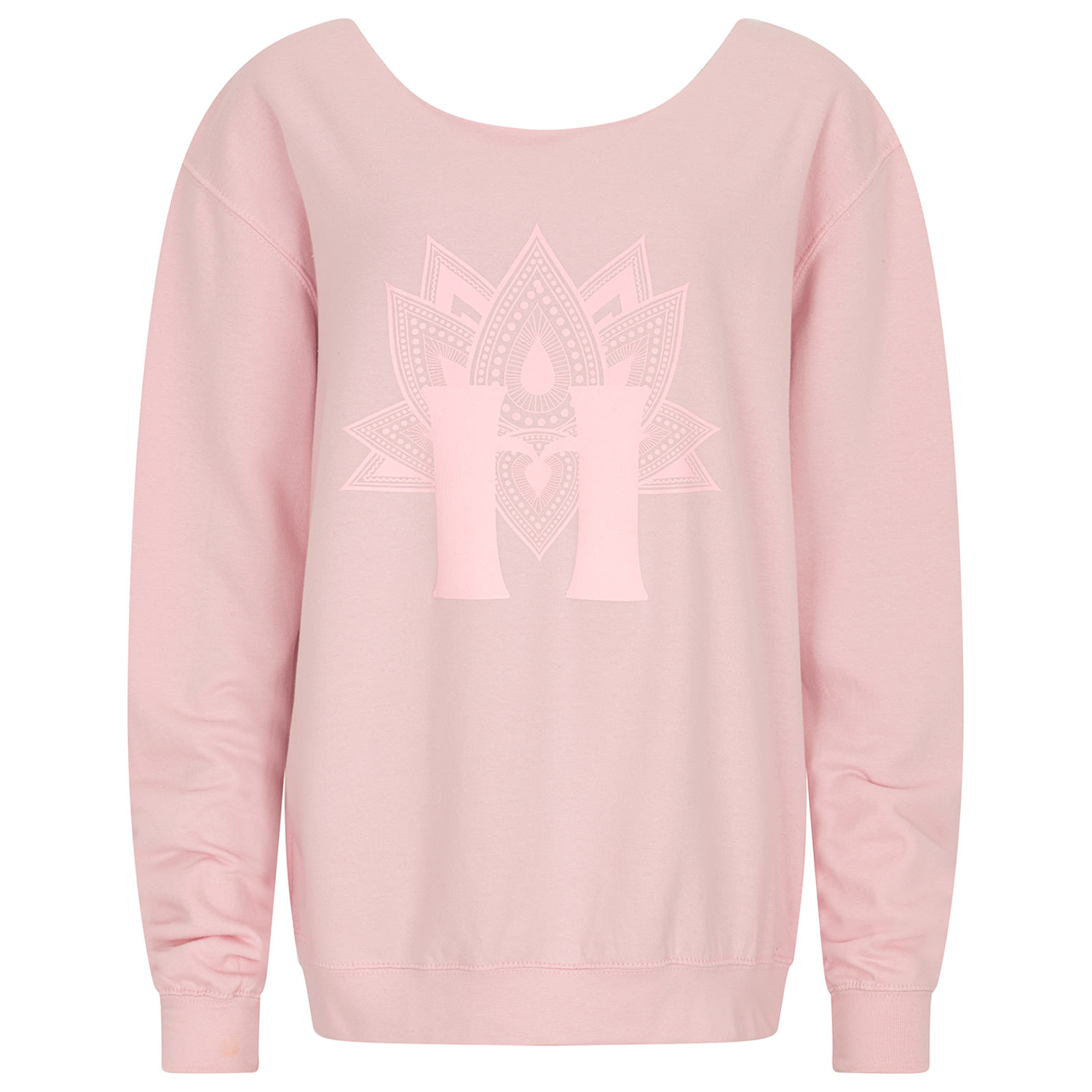 Women’s Pink / Purple Slouch Neck Logo Sweatshirt In Pastel Pink One Size House of Lily
