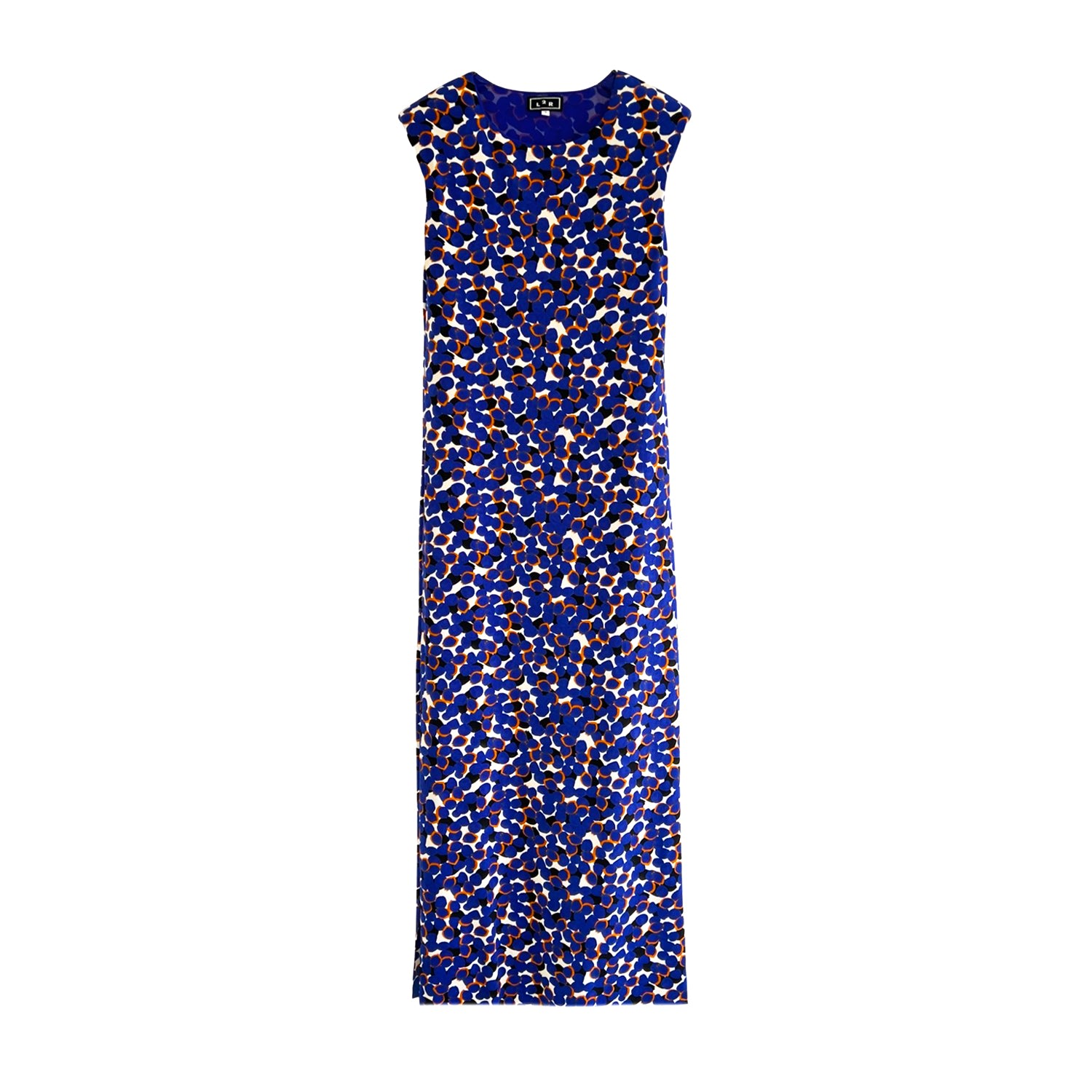 Women’s Shoulder Pad Printed Jersey Dress In Blue Small L2R the Label