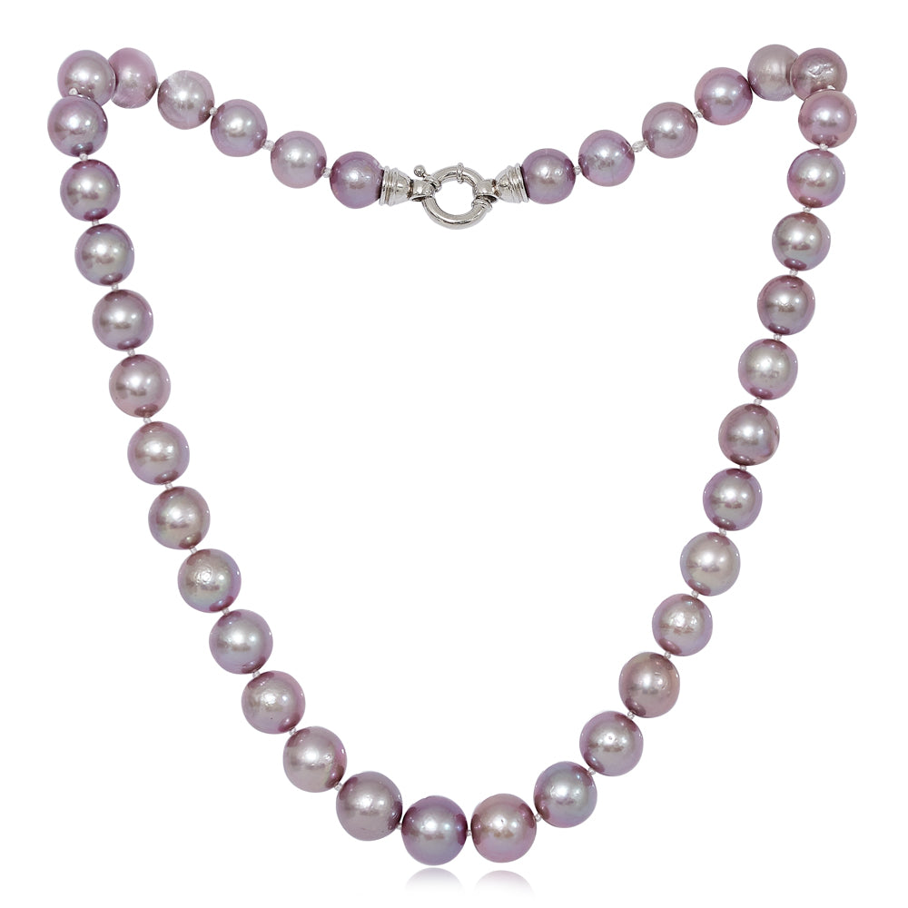 Women’s Pink / Purple Gratia Mauve Pink Almost Round Large Edison Cultured Freshwater Pearl Necklace Pearls of the Orient Online