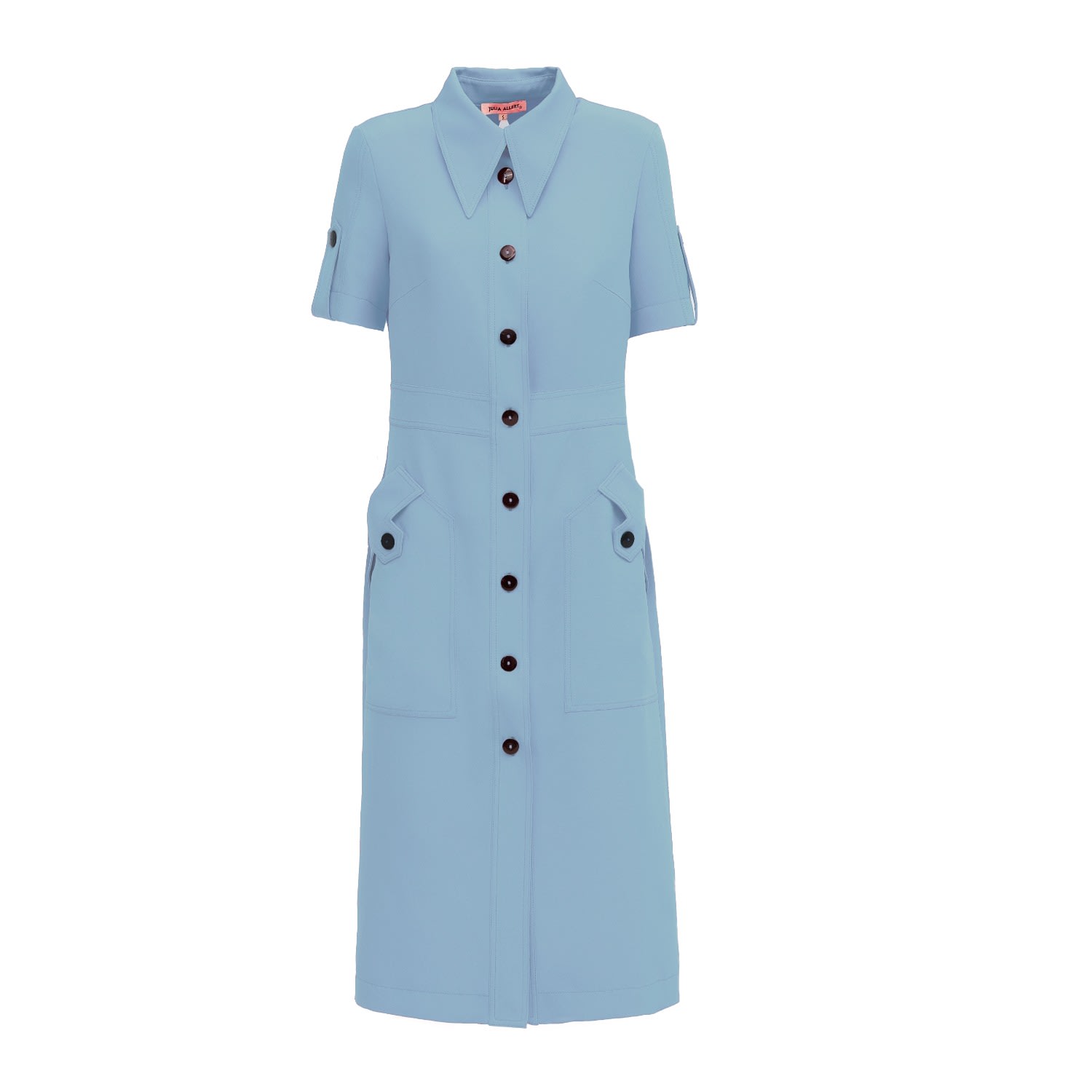 Women’s Designer Solid Dress Shirt Light Blue XXL Julia Allert