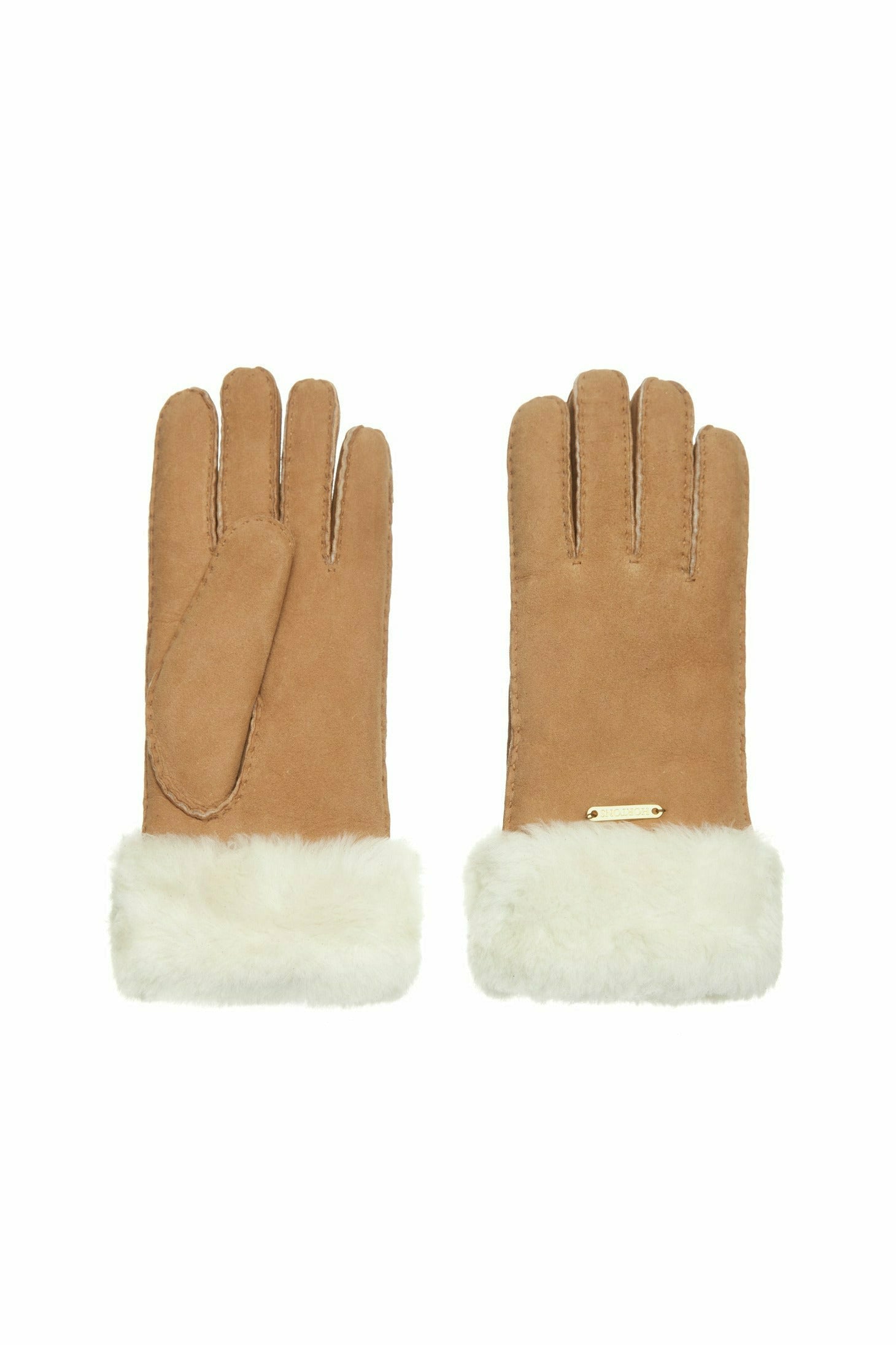 Women’s Neutrals Richmond Sheepskin Gloves Tan Medium Hortons England