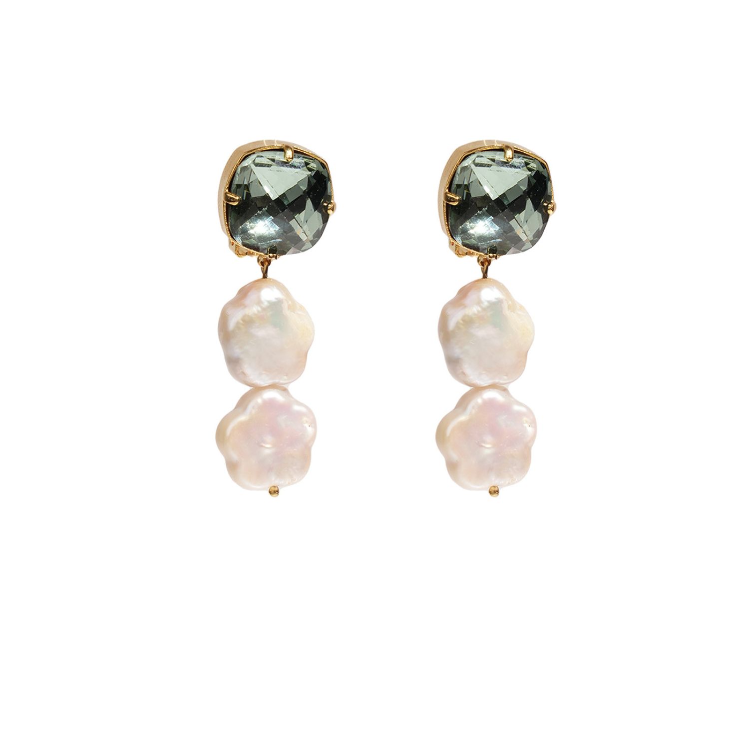 Women’s Bohme Earrings Swarovski Blue & Freshwater Pearl Lina Paris