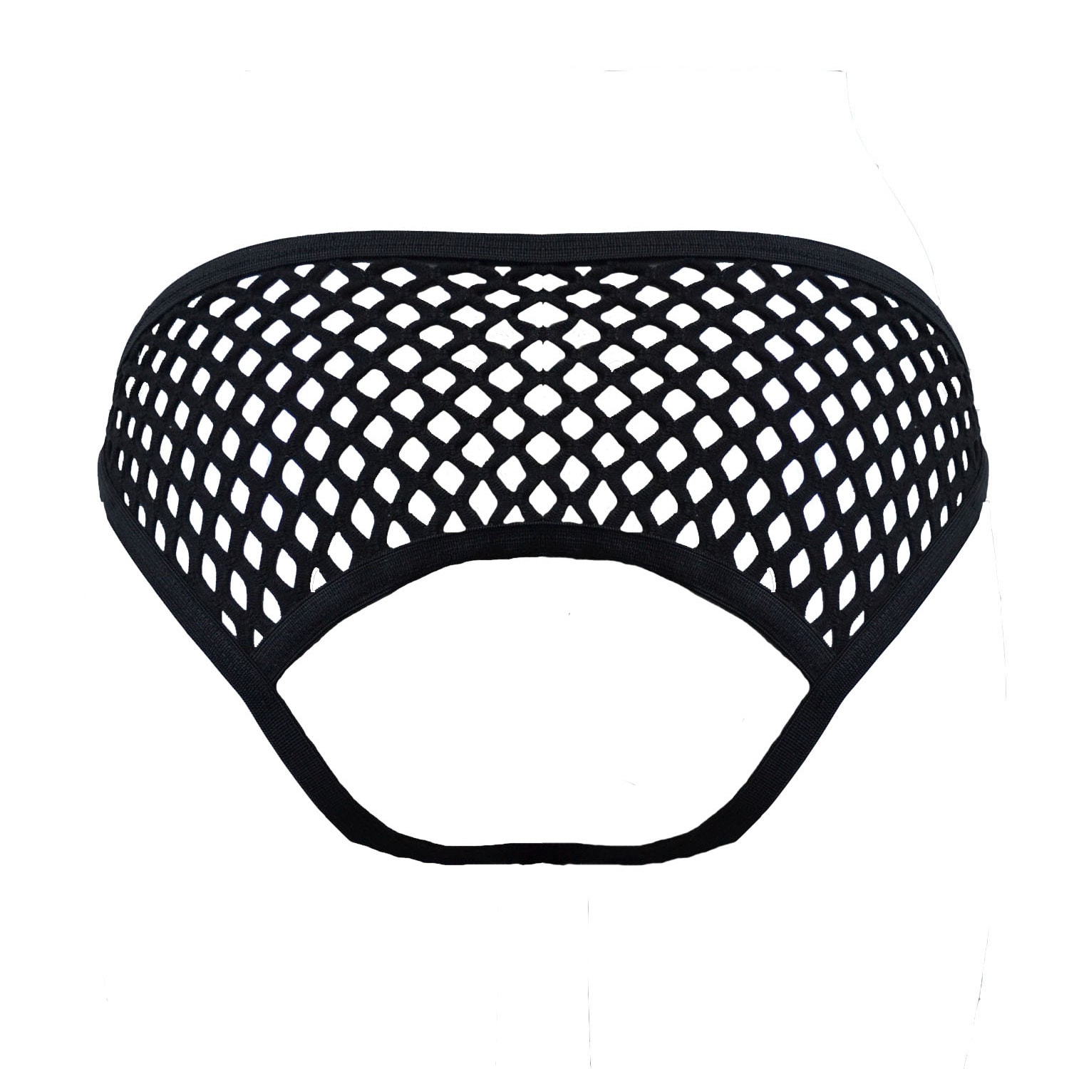 Women’s Black Open Back Fishnet Brief Extra Small Hidden Beneath