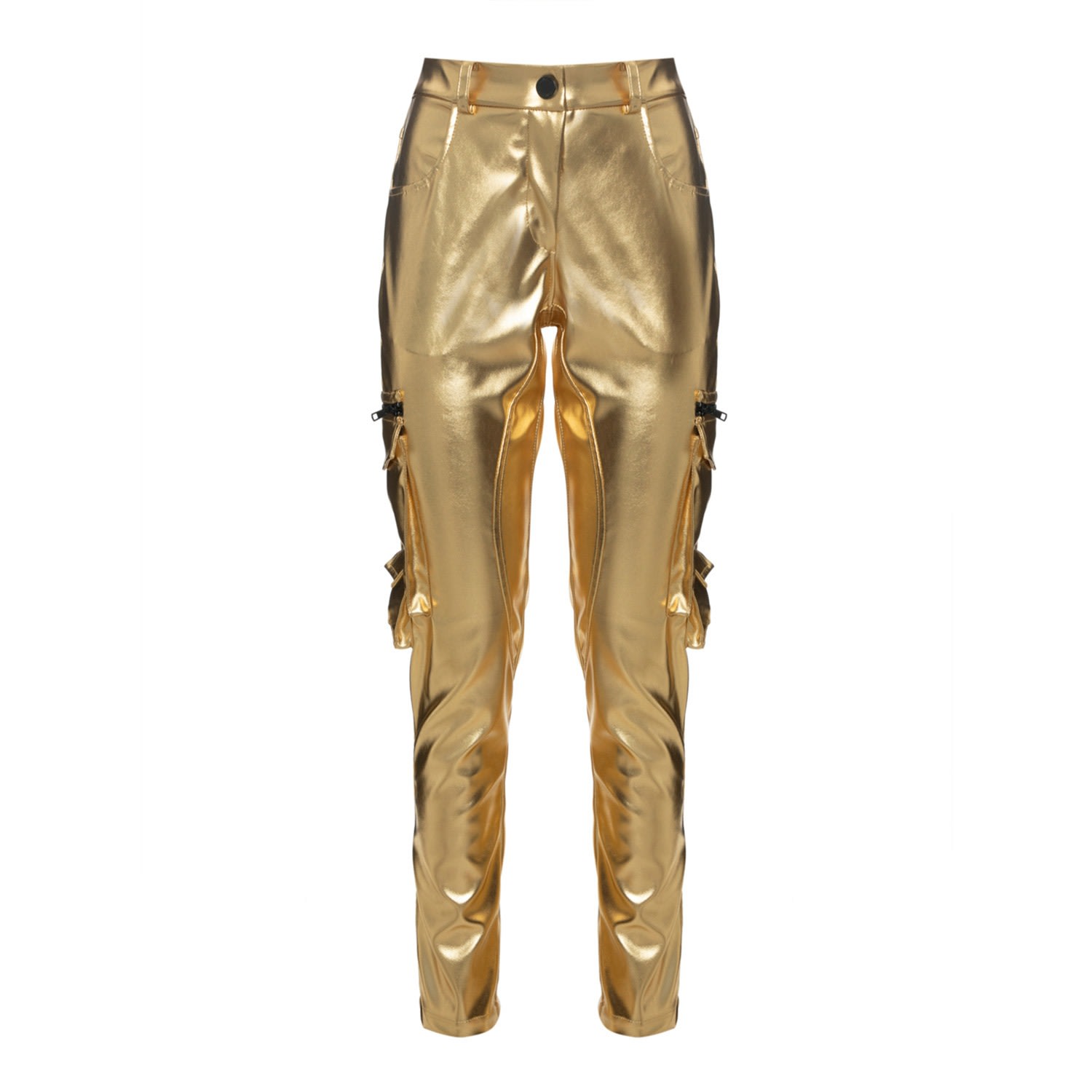 Women’s Tech Pelle Pocket Pants Golden Large Balletto Athleisure Couture