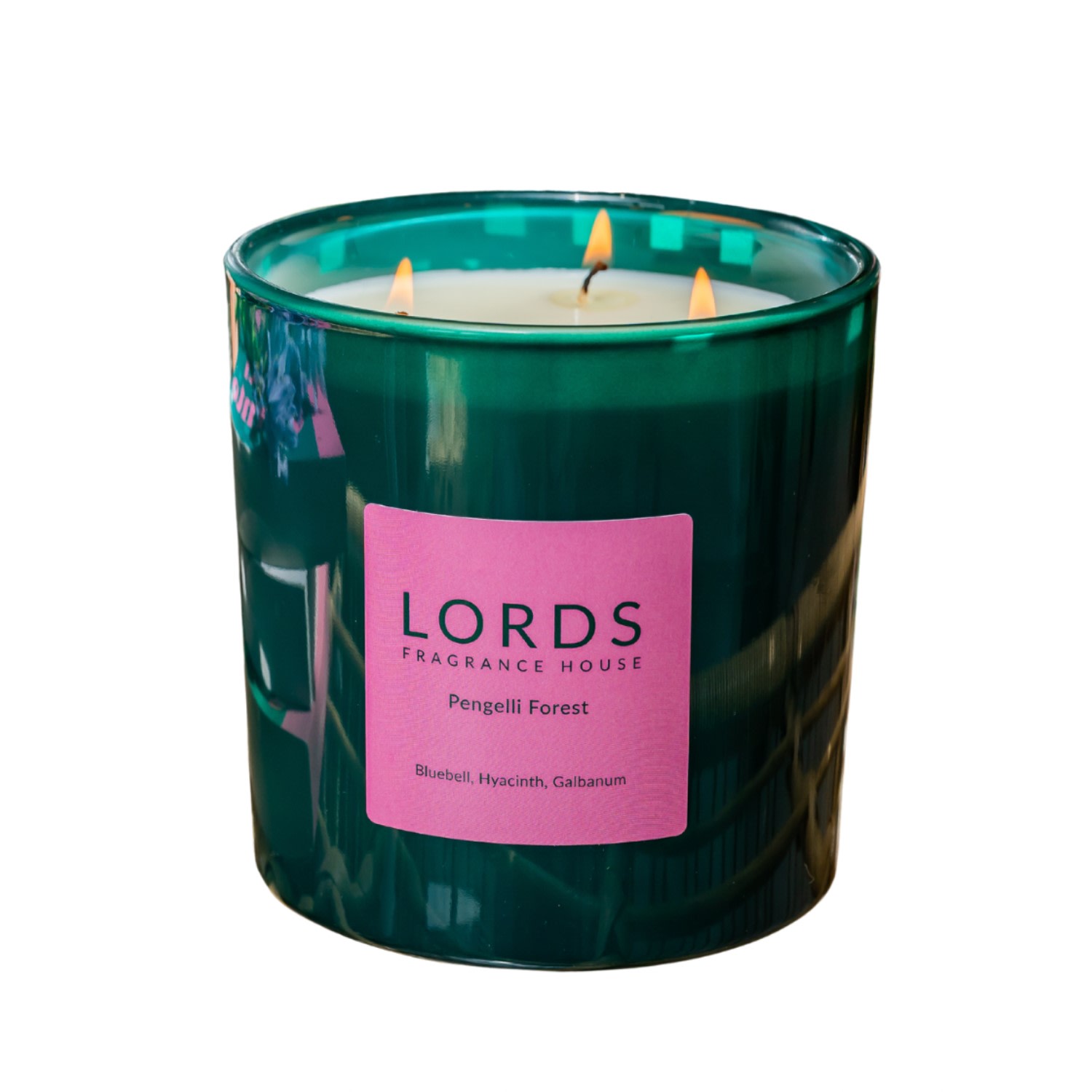 Pink / Purple / Green Pengelli Forest Large Candle Lords Fragrance House