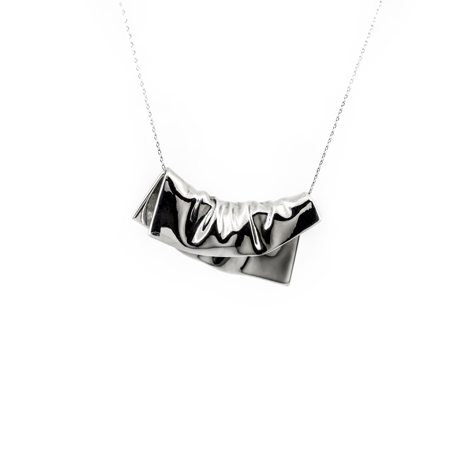 Women’s Silver Plié Pendant Draped Square Small Plaitly