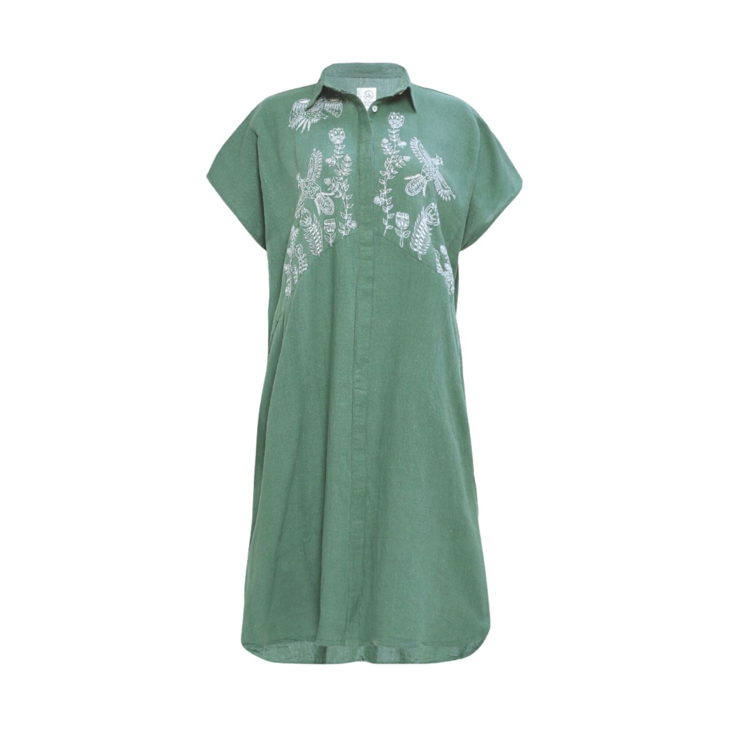 Women’s Green Emerald Forest Dress One Size Organic Hanger