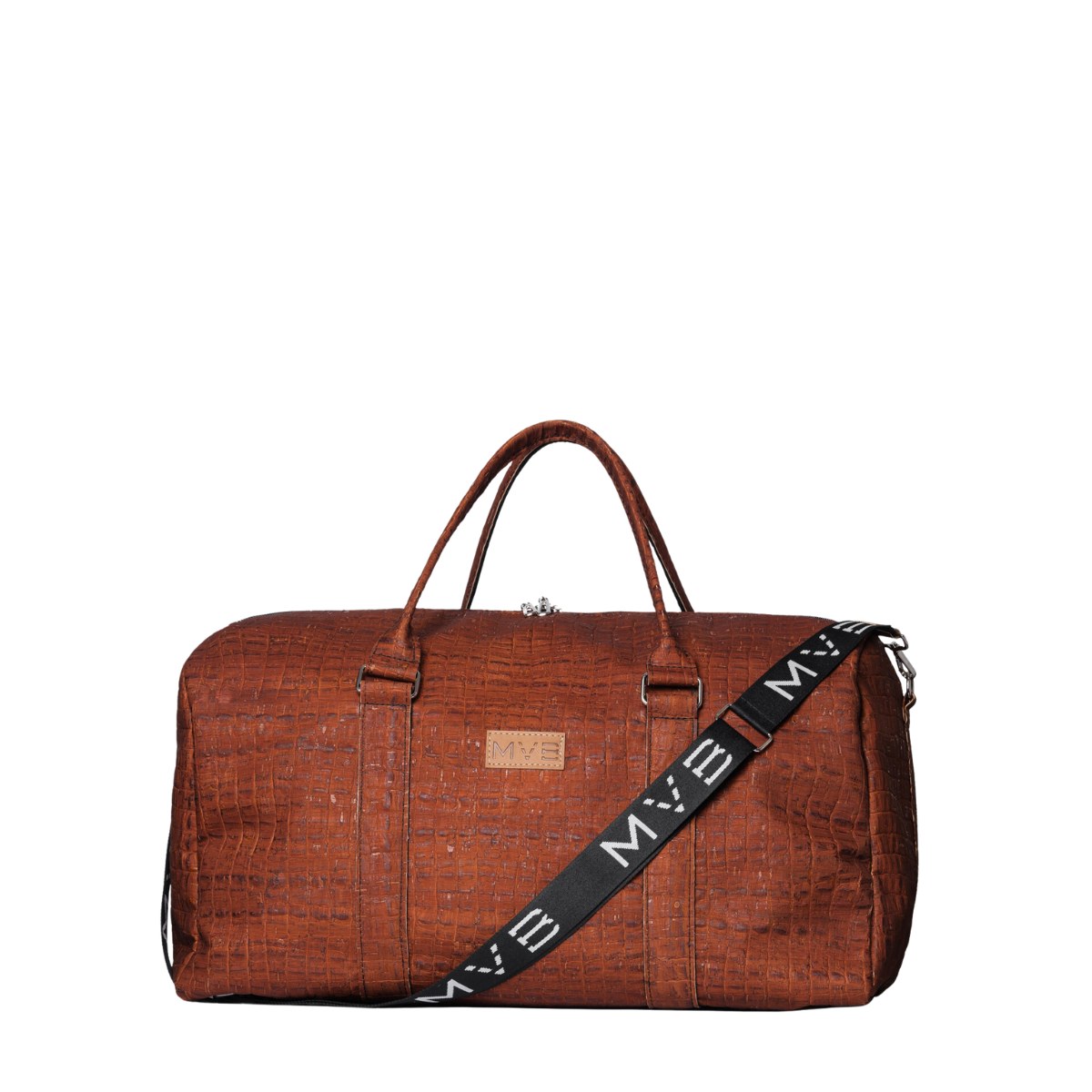 Women’s Brown Xcape Vegan Leather Duffle Bag - Croco Mvb - My Vegan Bags