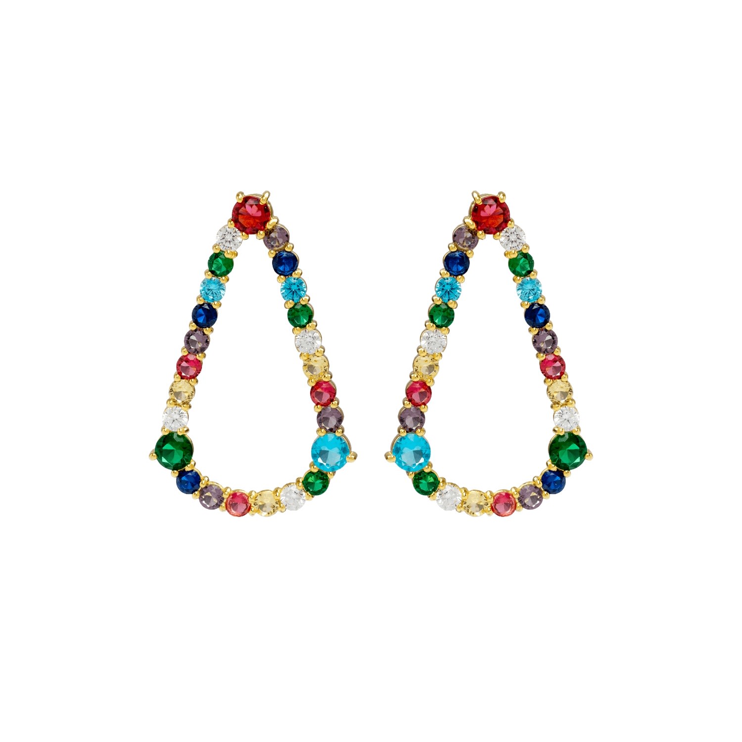 Women’s Gold Multicolored Giulietta Tears Earrings Lavani Jewels