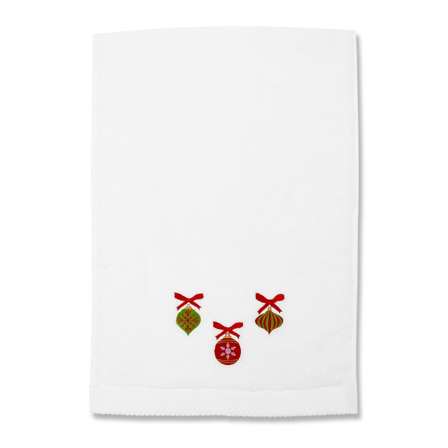 White Bauble Embroidery Hand Towel Km Home Collection