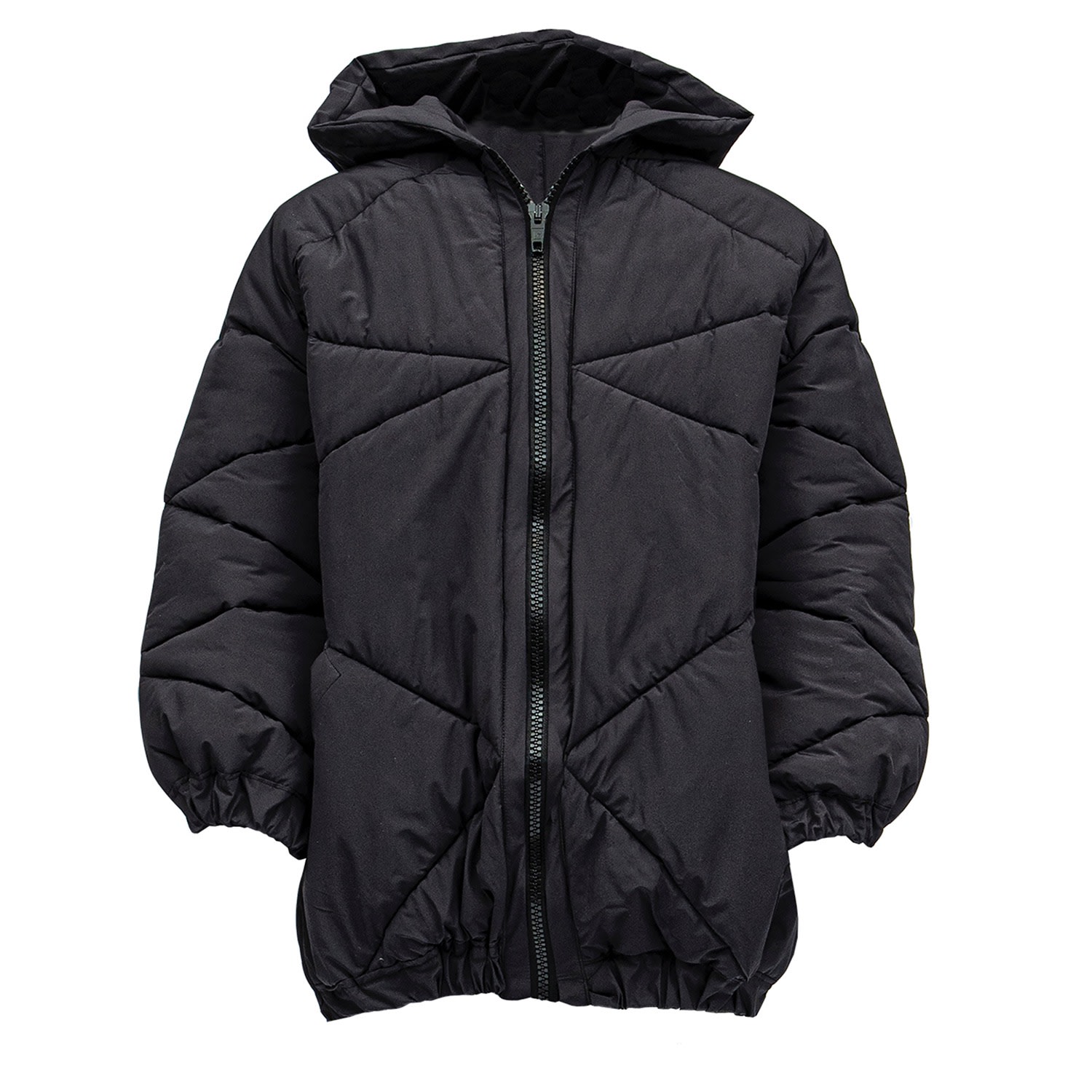 Women’s Kerry - Diagonal Stich Hooded Puff Jacket - Black Large Ju-Nna