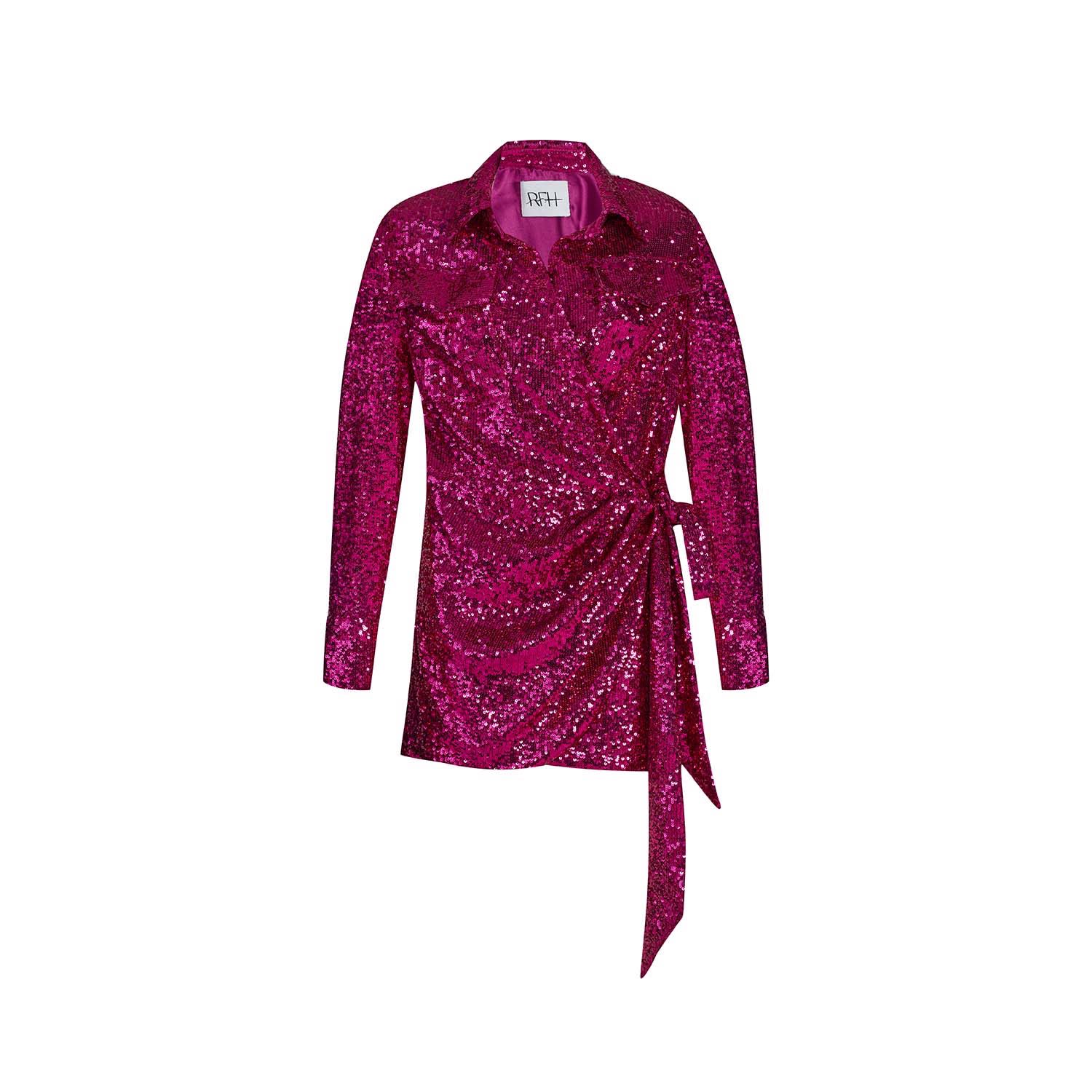 Women’s Pink / Purple Melva Sequin Dress - Valentine’s Day Edition Large Roqaia Fashion House