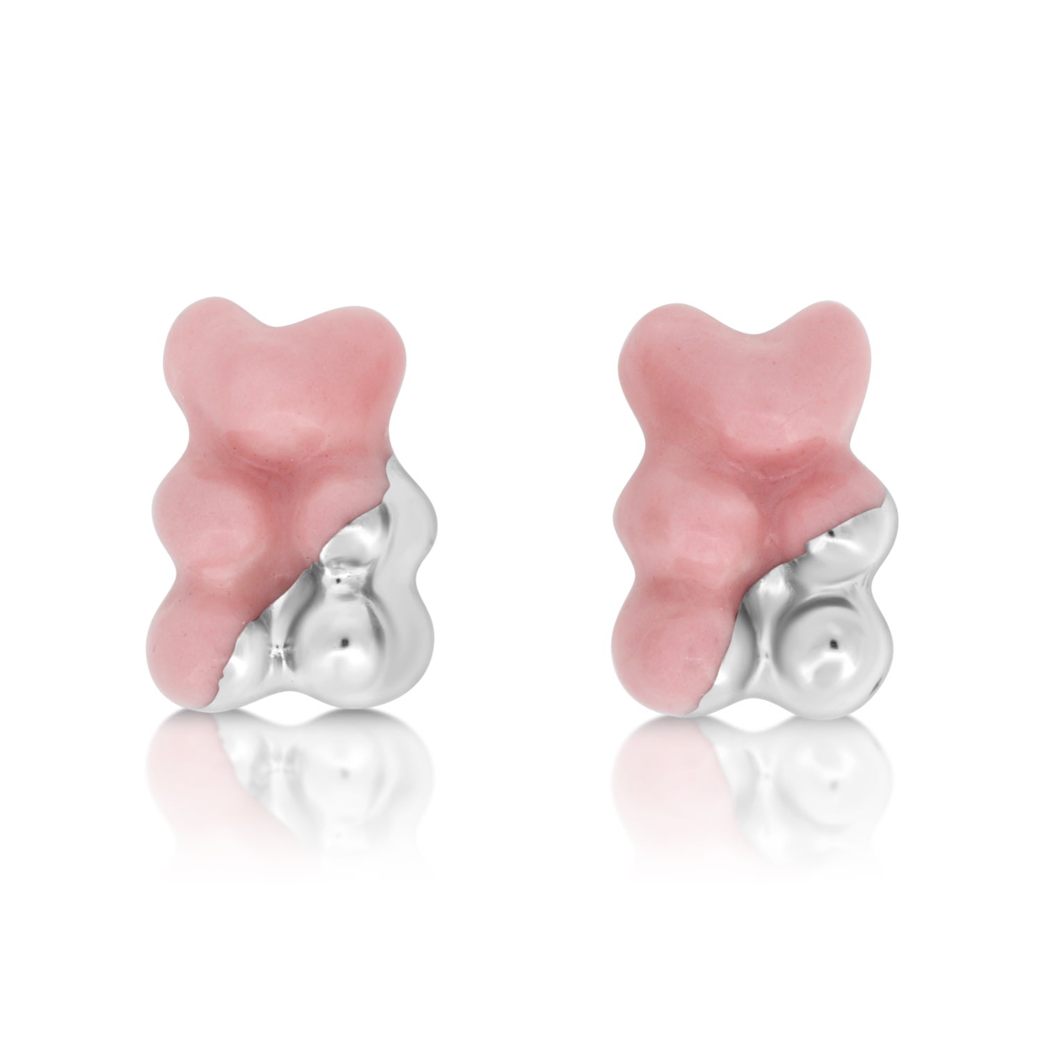 Women’s Pink / Purple Pink Gummy Stud Earrings - Platinum Paws CjÂ·314