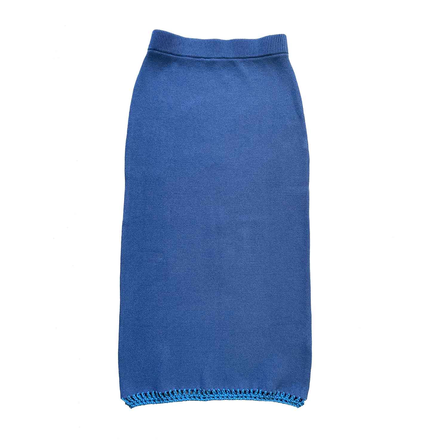 Women’s Blue Crochet Hem Knit Pencil Skirt Medium Arto.