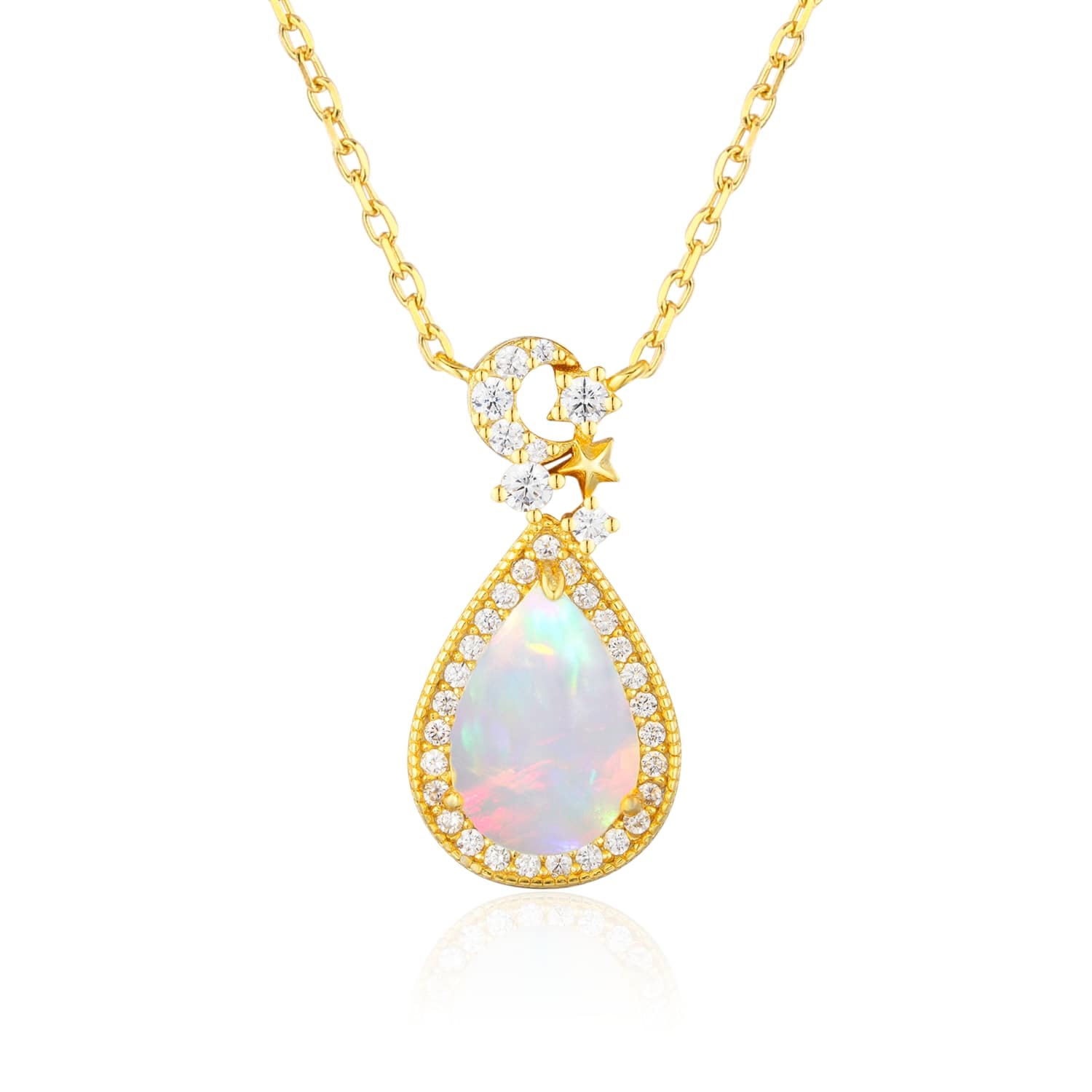 Women’s Starbrite Opal Yellow Gold Vermeil Necklace Azura Jewelry New York
