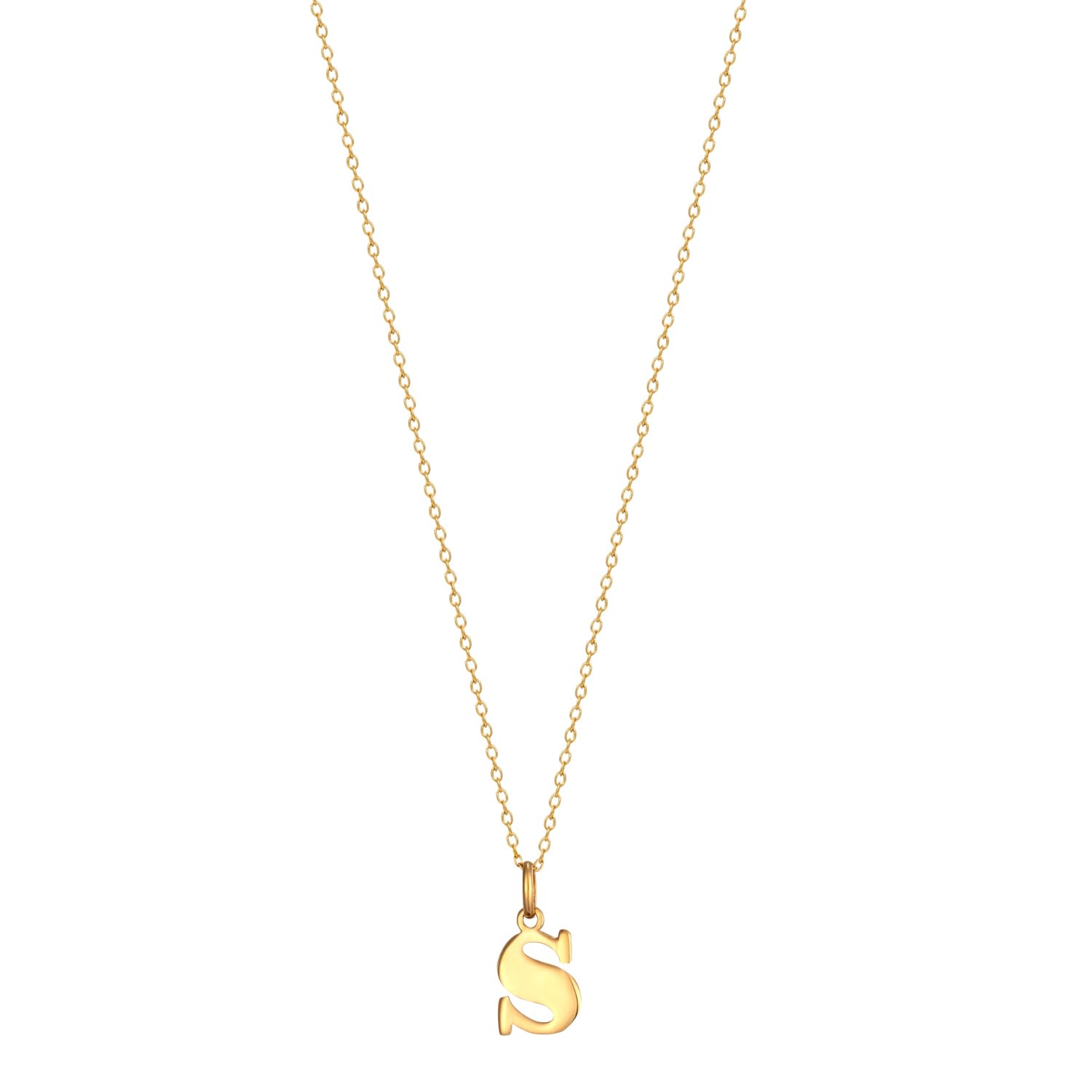 Women’s 22Ct Gold Vermeil Initial Letter Charm Necklace Seol + Gold