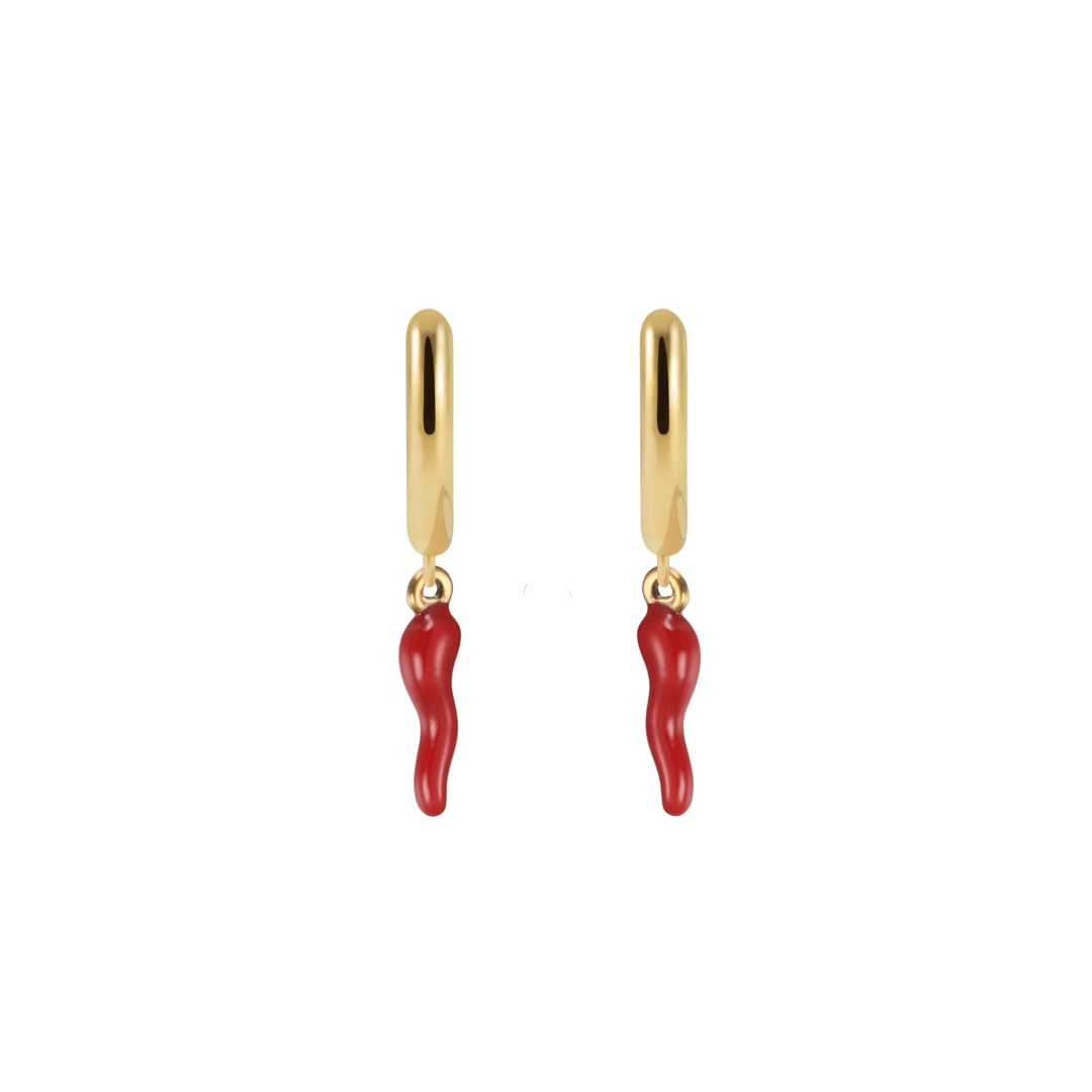 Women’s Gold / Red Chilli Og Hoop Earrings The Messy Archive