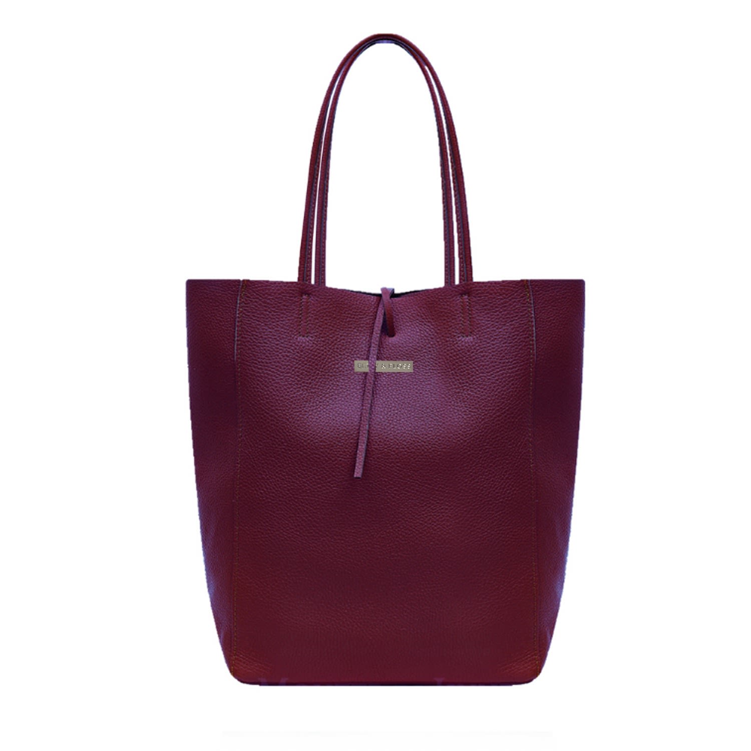 Women’s Pink / Purple Milan Soft Leather Tote Bag In Burgundy Silver Hardware Betsy & Floss
