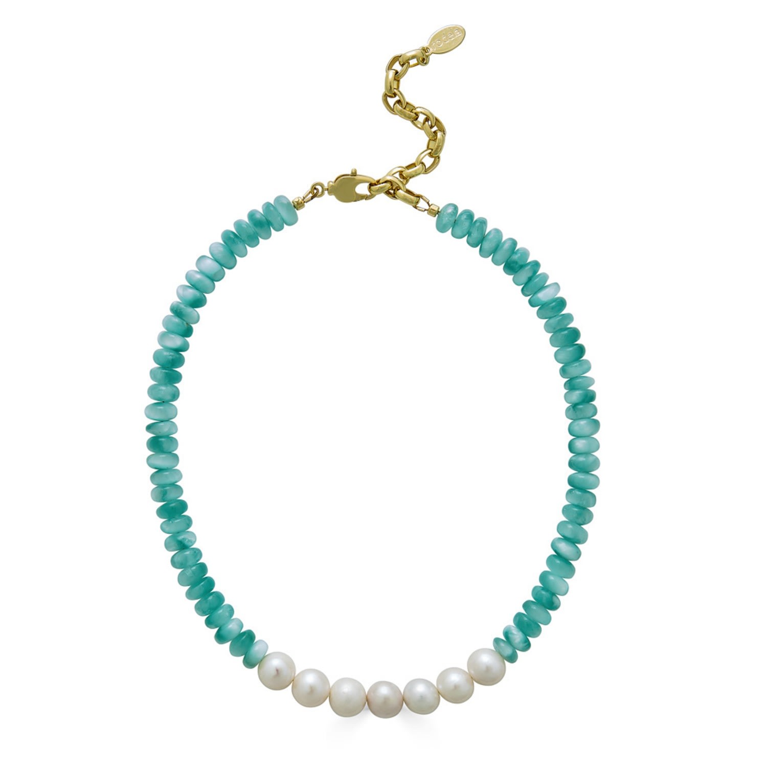 Women’s Emili Aqua Blue Glass And Freshwater Pearl Necklace Rodela