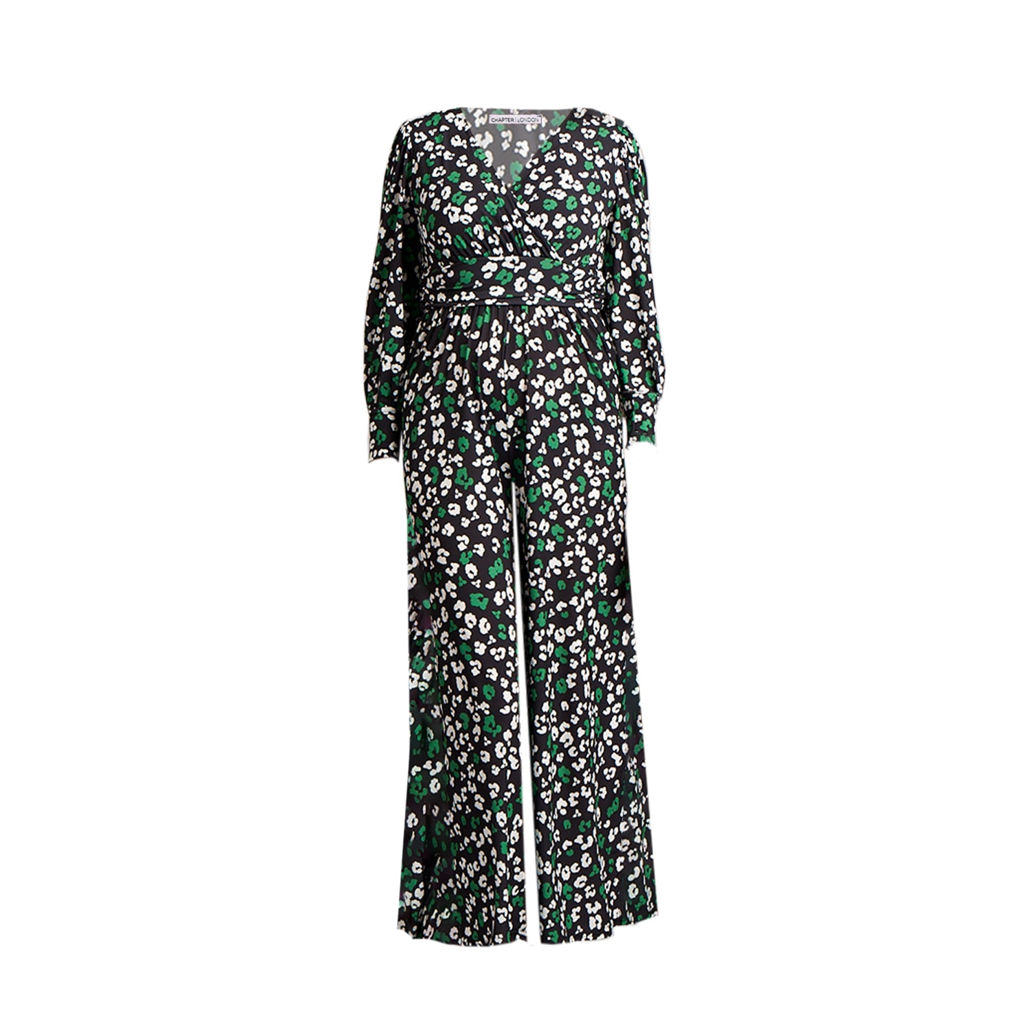 Women’s Green / Black Olivia Leopard Jumpsuit - Green Large Chapter London