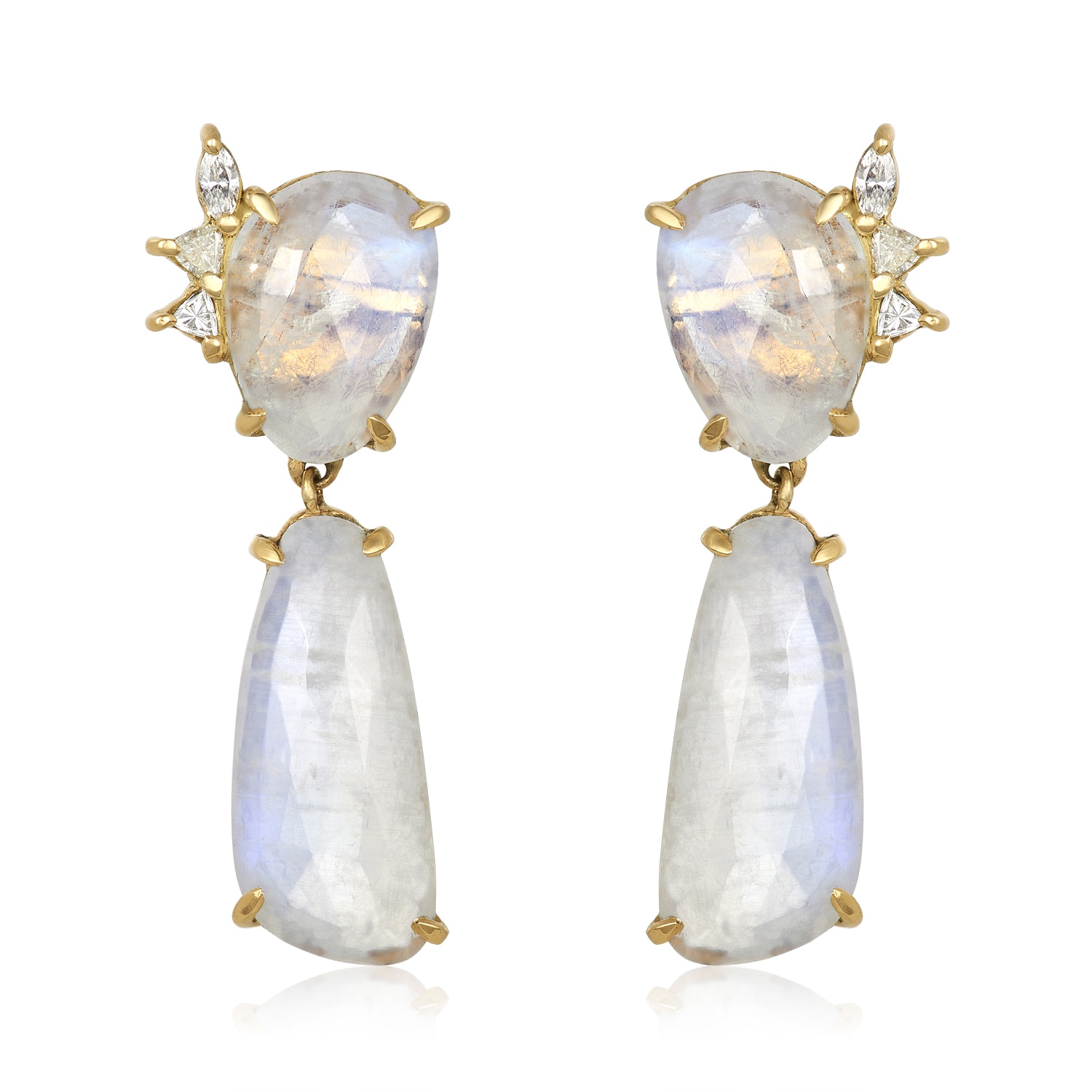Women’s White / Gold Winter Freya Earrings Lui Jewelry