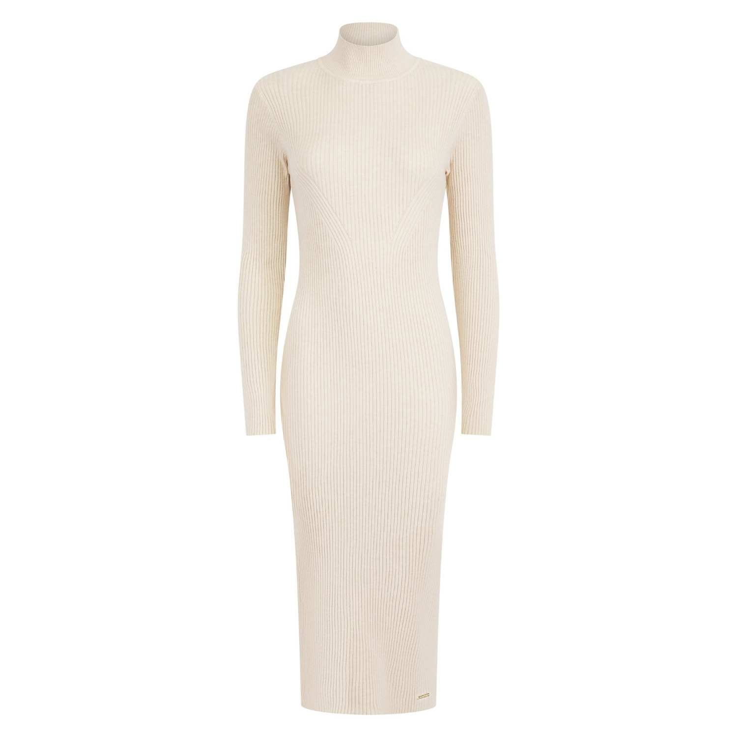 Women’s Darlington High Knit Midi Dress - Neutrals Medium Hortons England