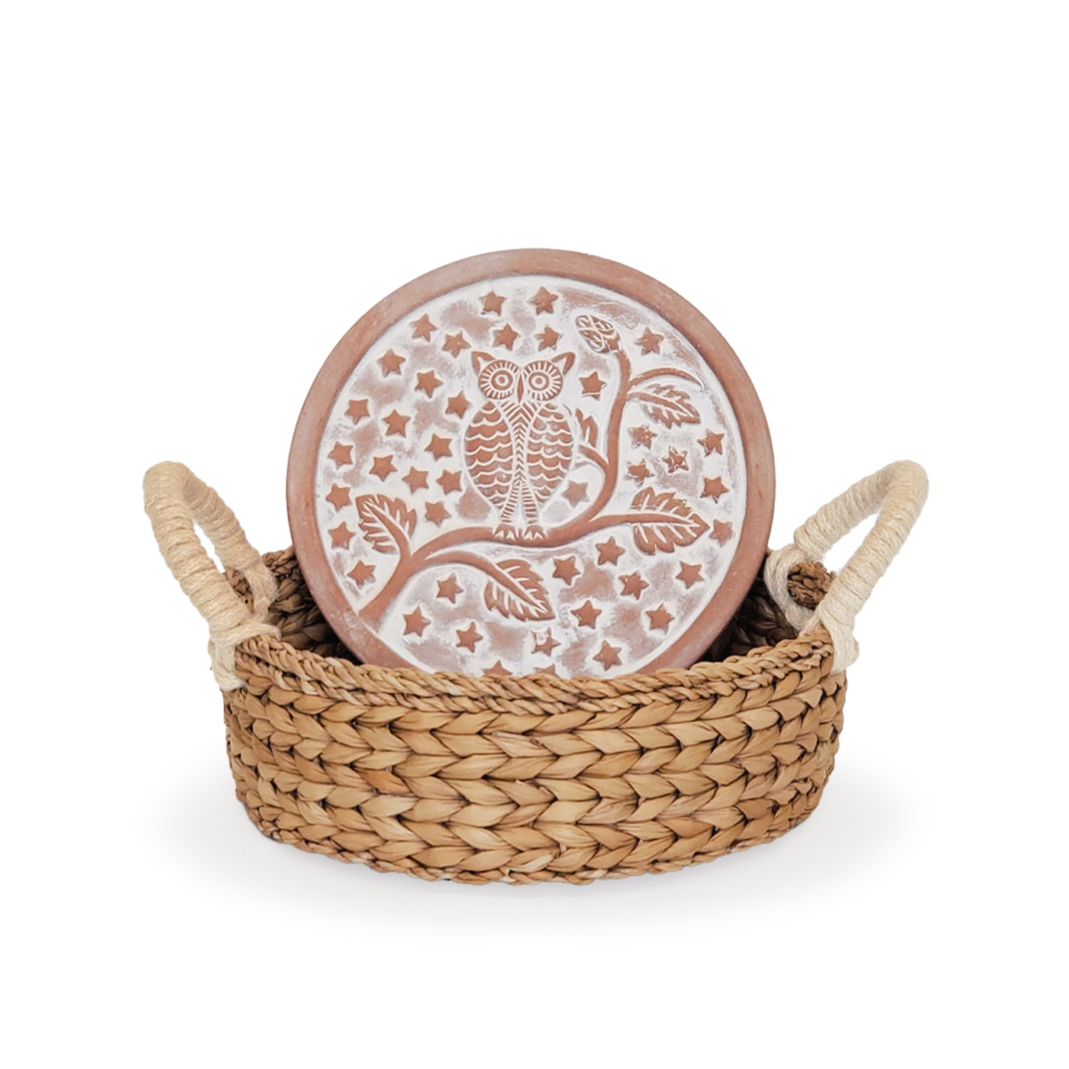 Neutrals Bread Warmer & Basket-Owl Round Korissa