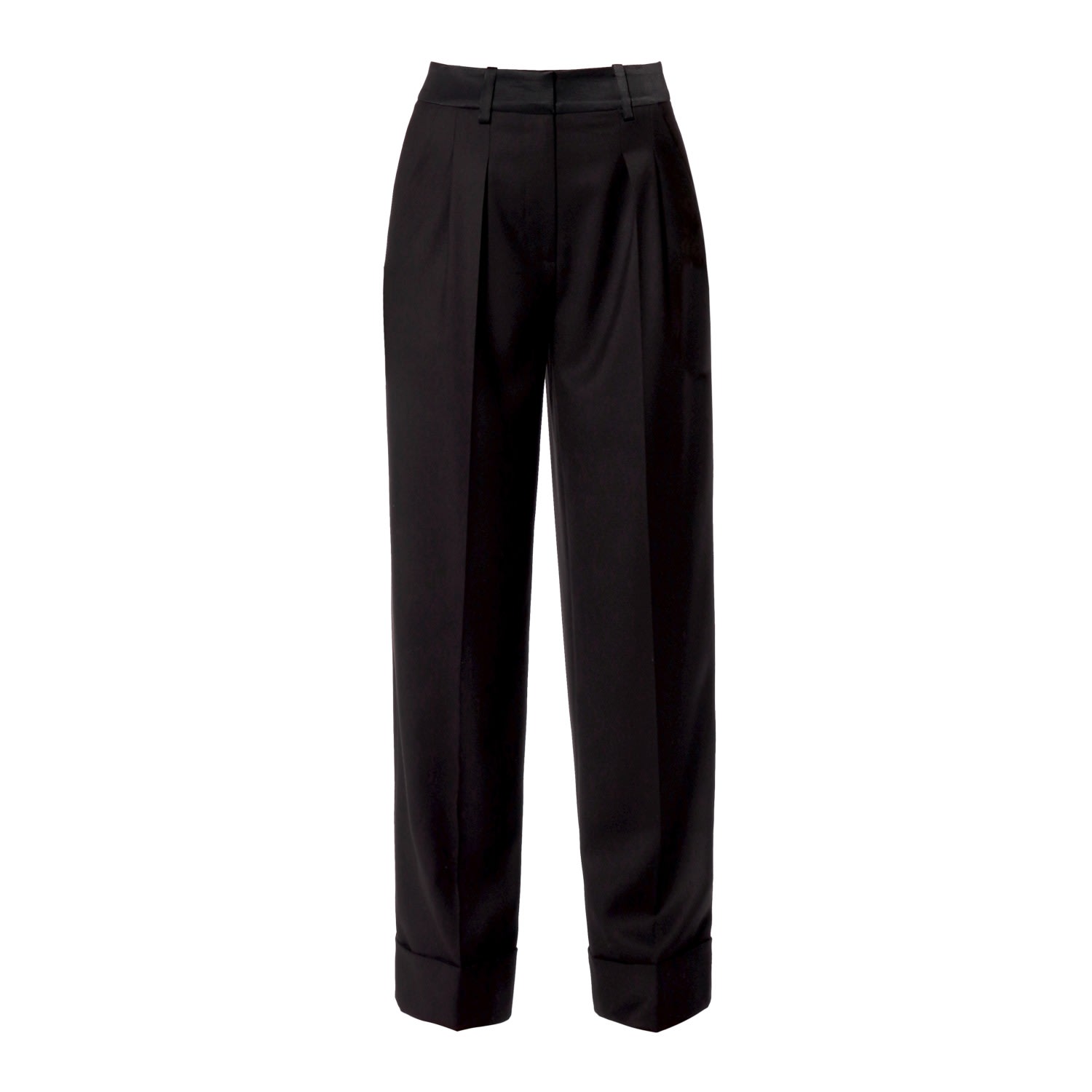 Women’s Frankie Fashion Black Wide Trousers - Long Large Aggi