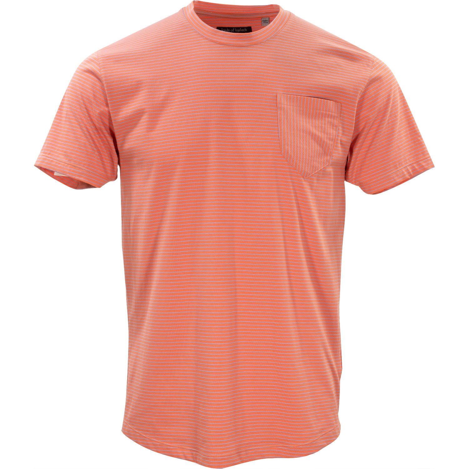 Men’s Yellow / Orange Tate Crew - Coral & Blue Stripe Extra Small Lords of Harlech