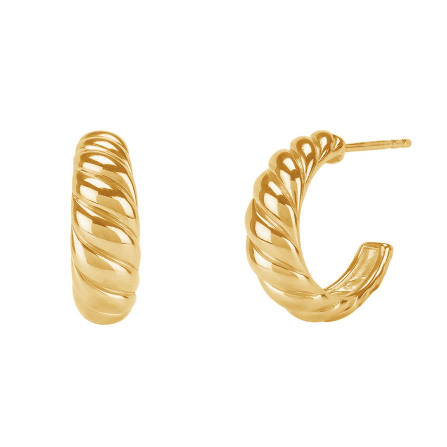 Women’s Annie Apple Milly Sterling Silver, Gold Vermeil, Croissant Hoop Earrings Bermuda Watch Company