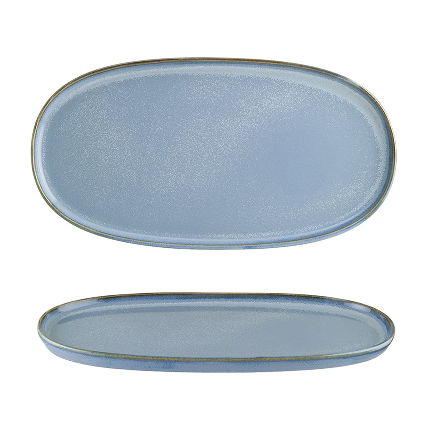 Sky Porcelain Platter Blue Oval 11.75" X 6.25" X 0.75" One Size Turgla Home