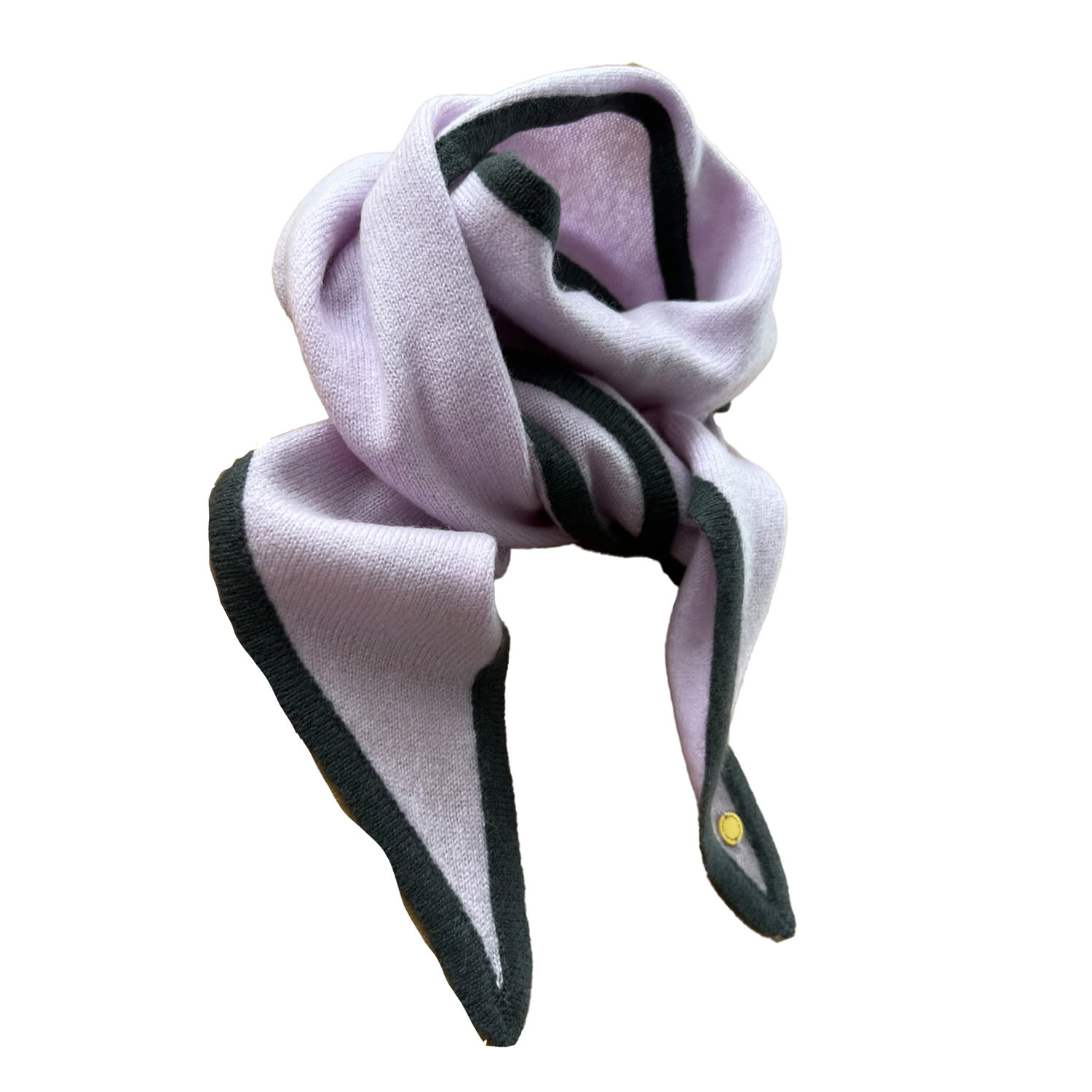 Women’s Pink / Purple Ayla Small Neck Scarf In Soft Pure Cashmere, Lilac With Antrasite Trimming One Size Tirillm