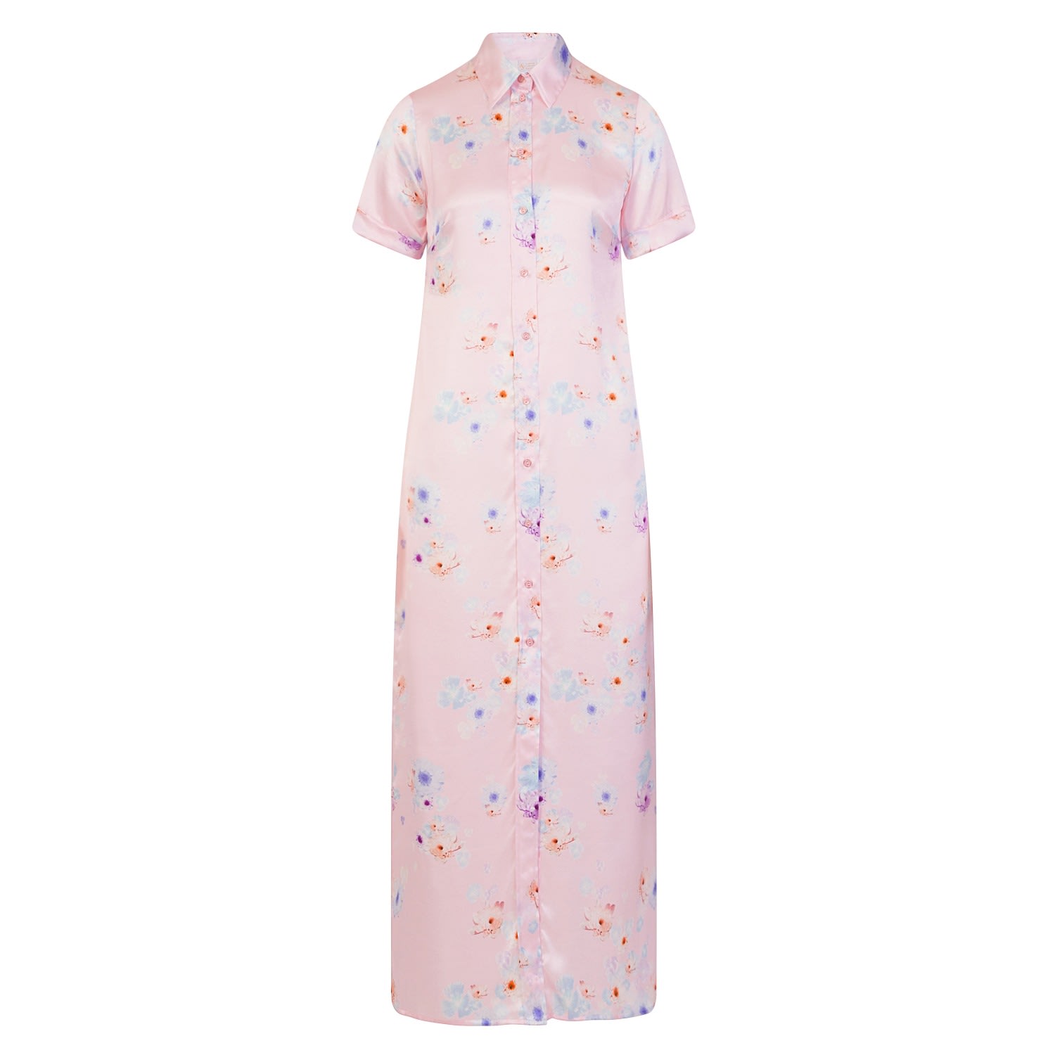 Women’s Pink / Purple Silk Maxi Dress Pink Beach Flower Extra Small Sophie Cameron Davies