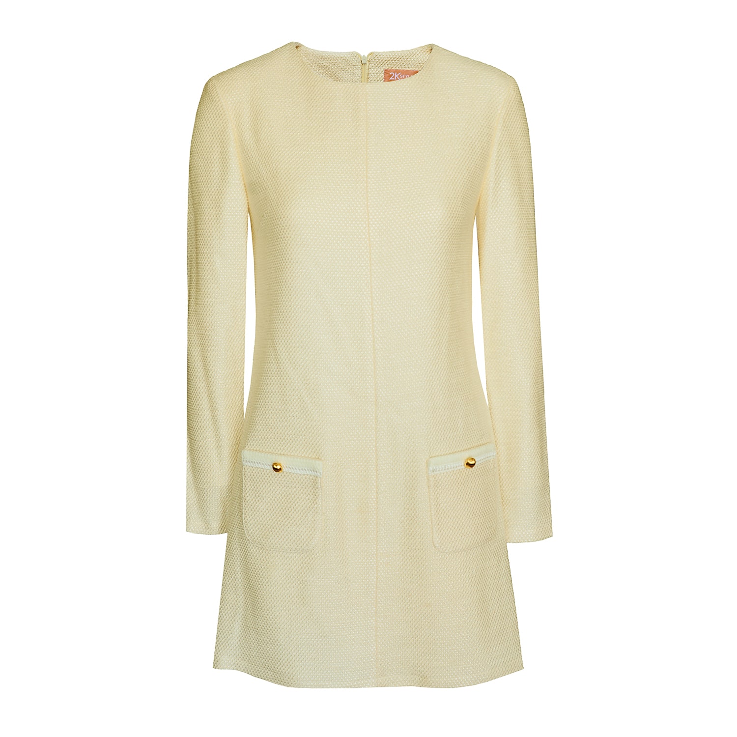 Women’s Neutrals Cenaia Cotton-Blend Tweed Mini Dress - Cream Medium 2Kstyle