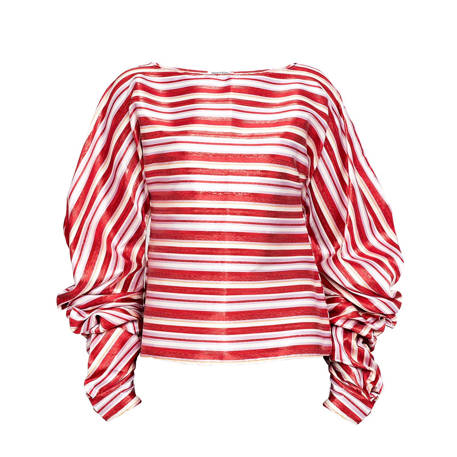 Women’s Puff Long Sleeves Blouse In Candy Stripes Small Bianca Popp