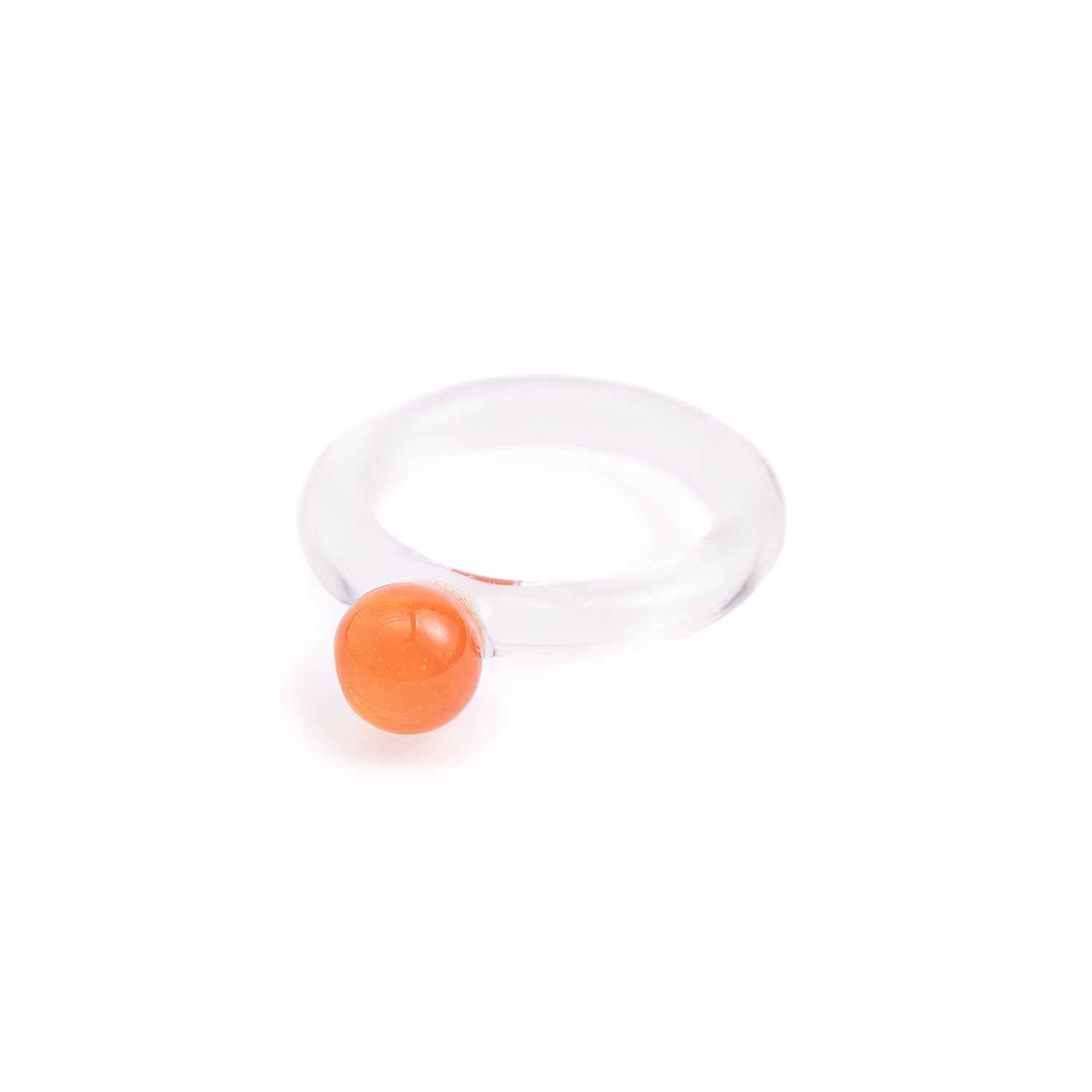 Women’s Yellow / Orange Bella Glass Ring In Orange Mirumiru