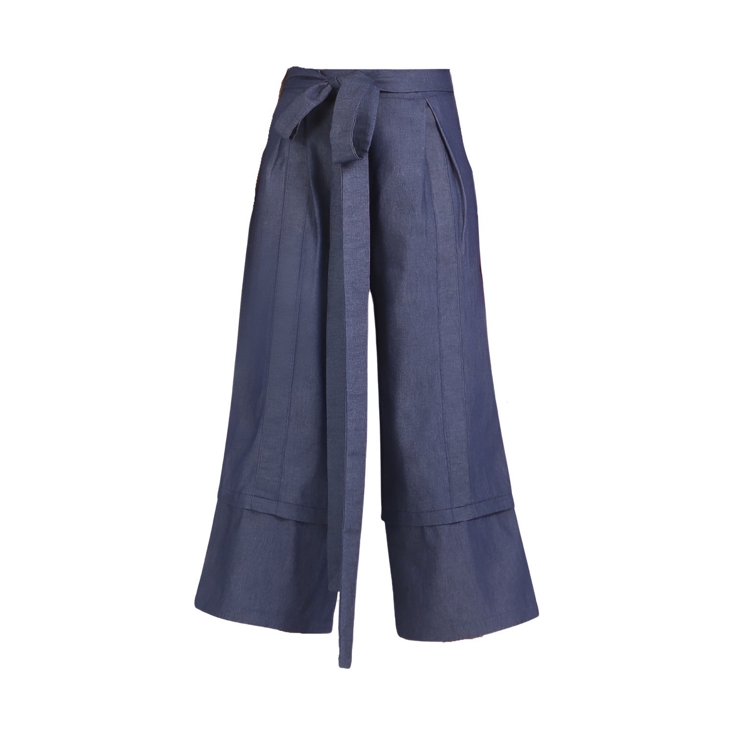 Women’s Blue Reworked Selvedge Denim Wide Leg Culottes With Darts Small London Atelier Byproduct