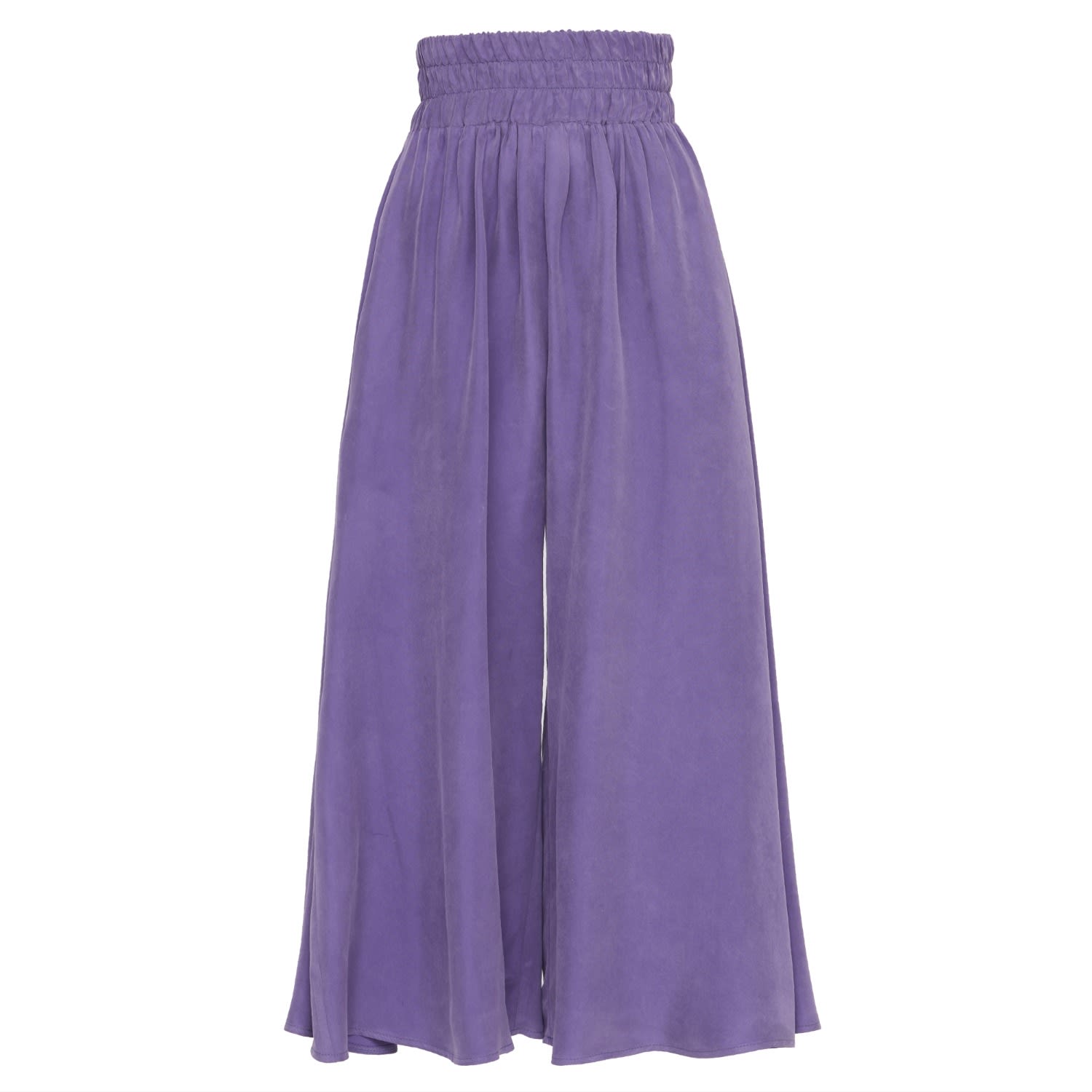 Women’s Pink / Purple Wide Cupro Culottes With Elastic Waist Violet Small Julia Allert