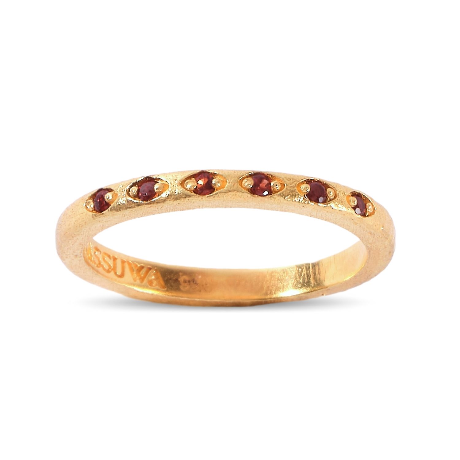 Women’s Gold / Red Protego Ring With Garnet Assuwa